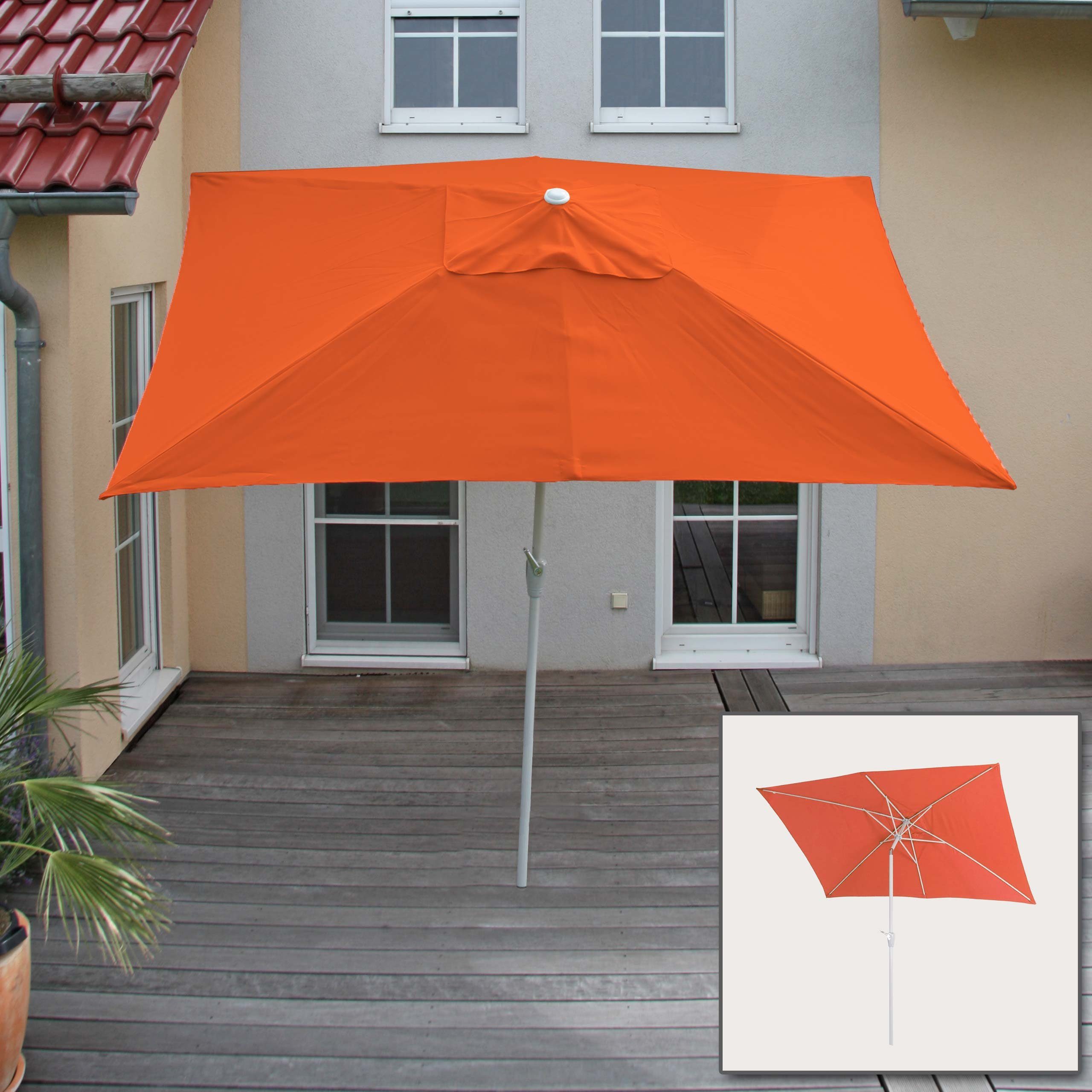 MCW Sonnenschirm Castellammare, Kippbar, Lüftungsschlitz, rechteckig, UV-Schutz 50+