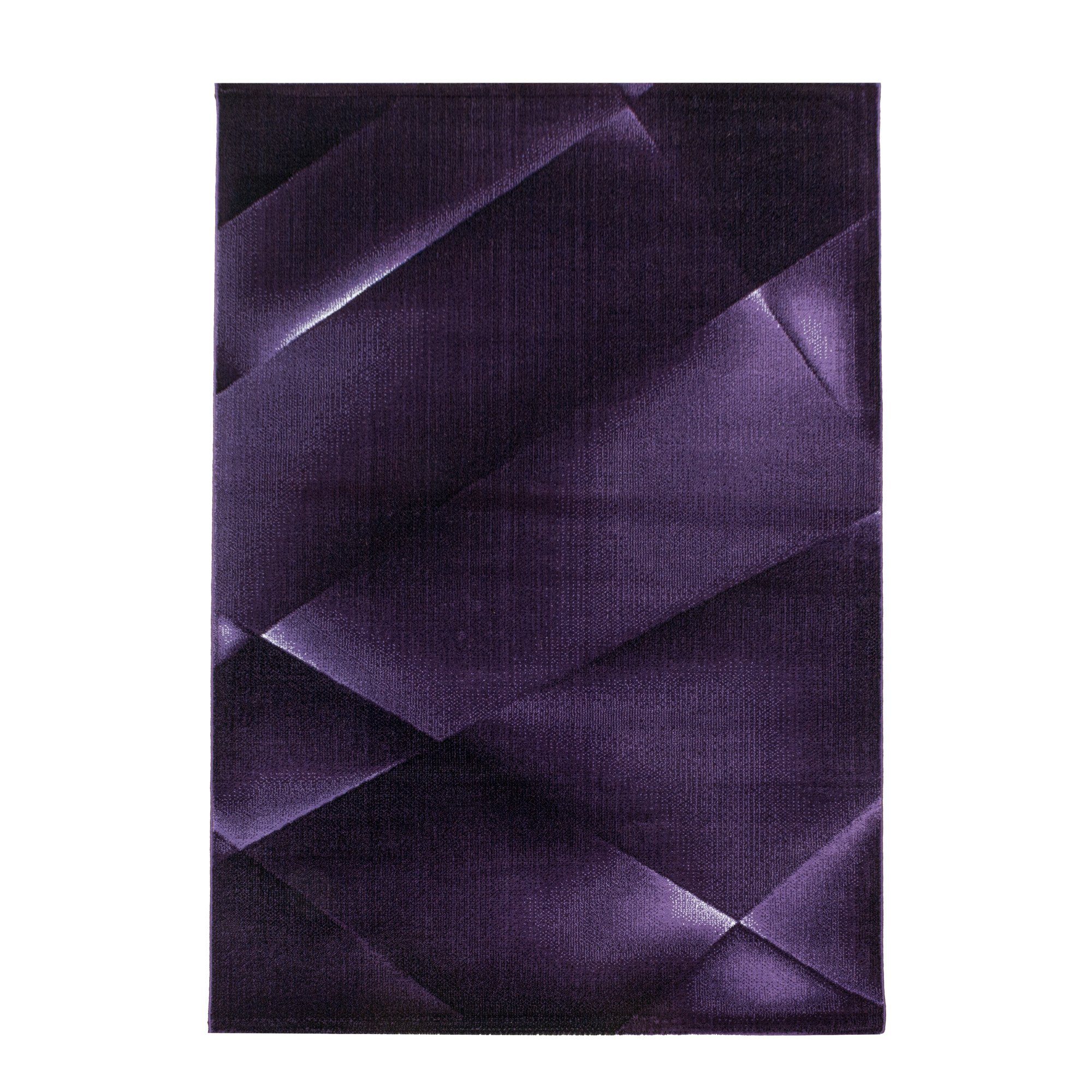 Designteppich Teppich Höhe: 9 Abstrakt mm, Carpetsale24, Design, Wohnzimmer Design Teppich Läufer, Violett Kurzflor Teppich Abstrakt