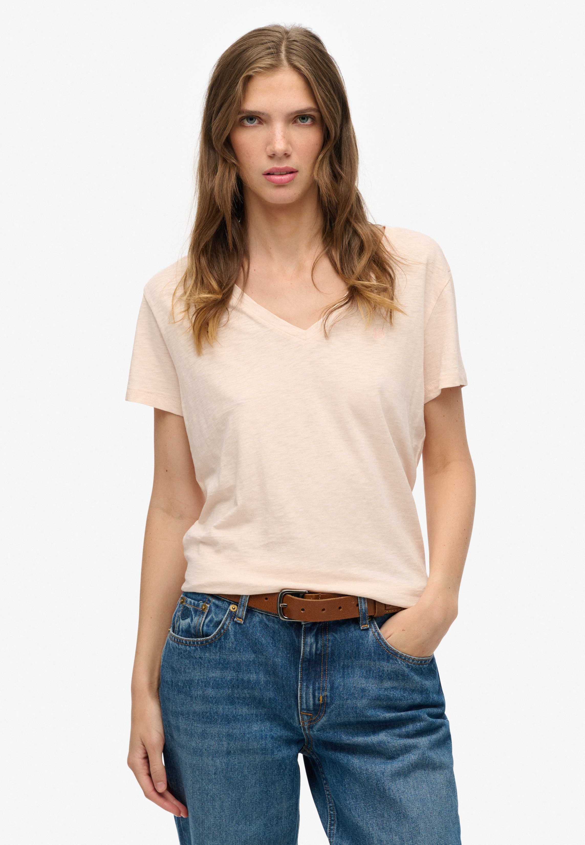 Superdry T-Shirt STUDIOS SLUB EMB VEE günstig online kaufen