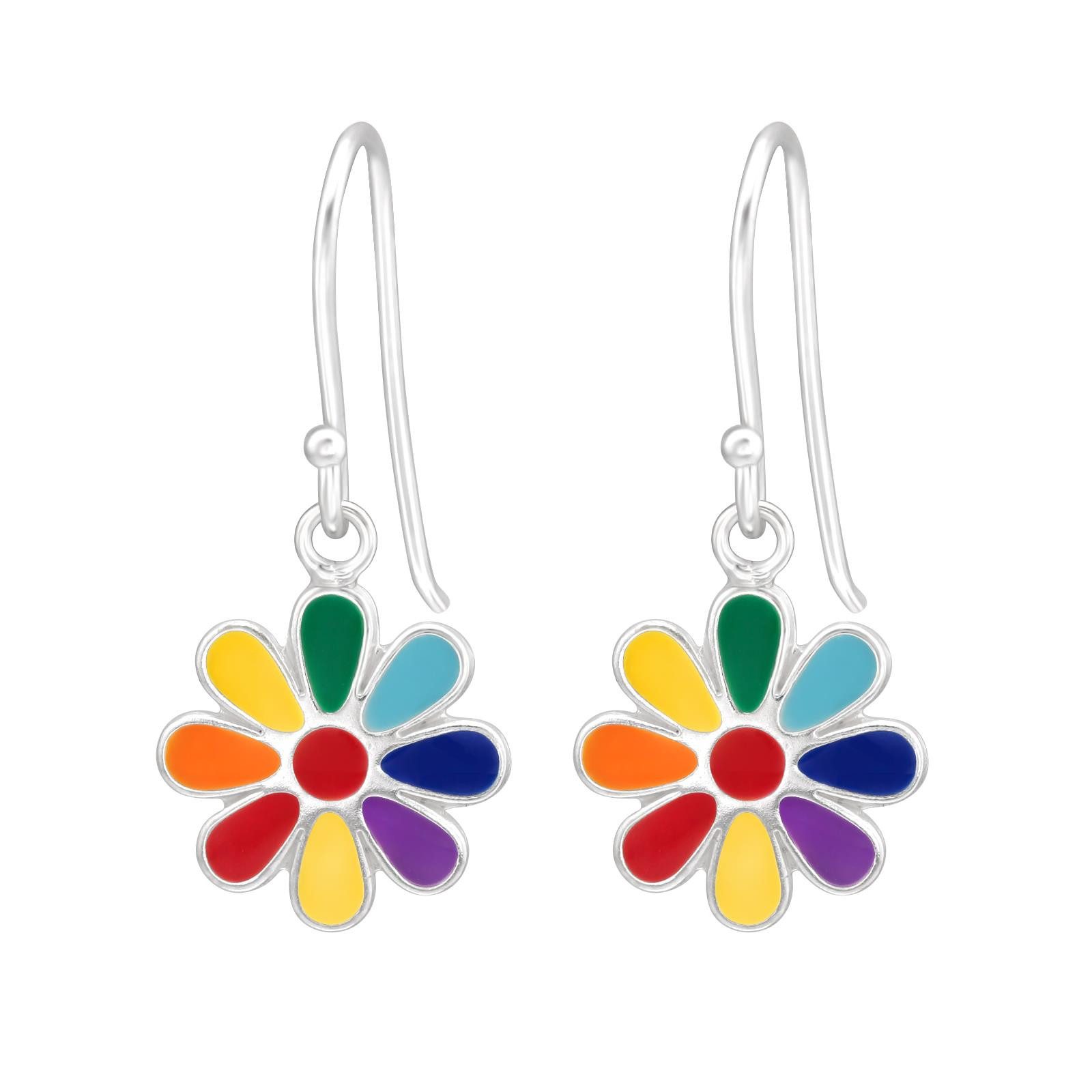 Ohrring-Set Blume Kinder Ohrhänger Ohrringe 925 Silber Ohrstecker