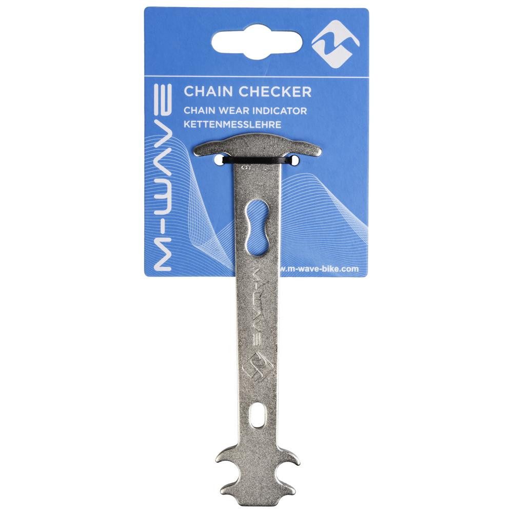 Fahrradkette M-Wave Kettenmesslehre aus Stahl, silberfarben, zum schnellen und einf