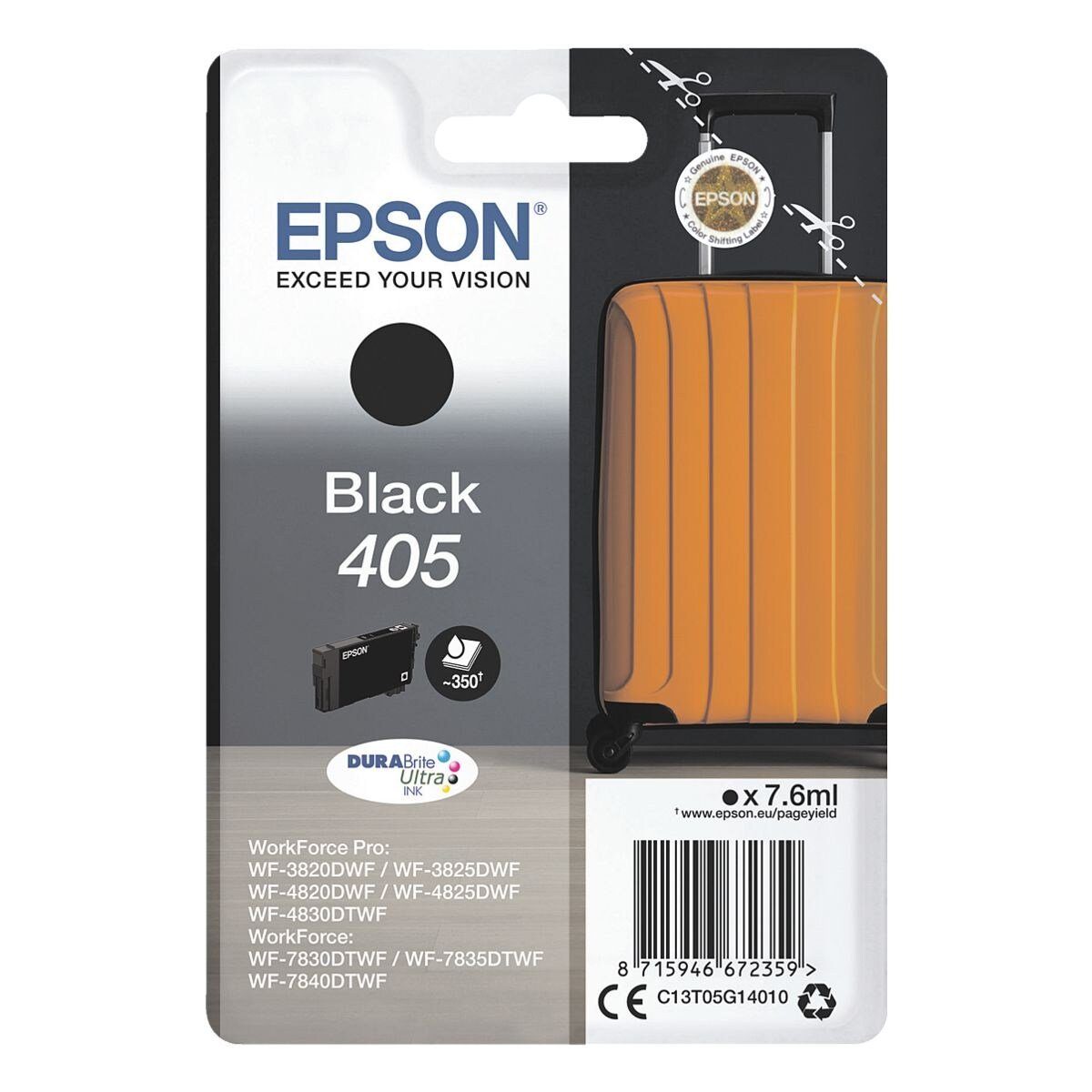 Epson 405 DURABrite Tintenpatrone (1-tlg., Original Druckerpatrone, schwarz)