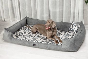 tierlando® Tierbett tierlando® Orthopädisches Hundebett VELVET Samt Velours Dreiecke geome