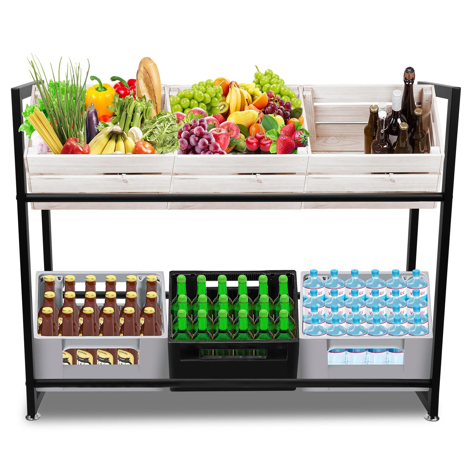 Clanmacy Standregal Getränkekistenregal Getränkeregal 105x32x85cm günstig online kaufen