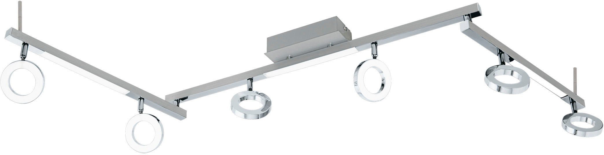 EGLO Deckenspot CARDILLIO 1 Deckenstrahler, Alu, Stahl und Kunststoff, IP20, Flurlampe, LED fest integriert, Warmweiß, Spot, L158,5 x B8,5 cm, alu, chrom, 6X3,2W;3X3,3W inkl.