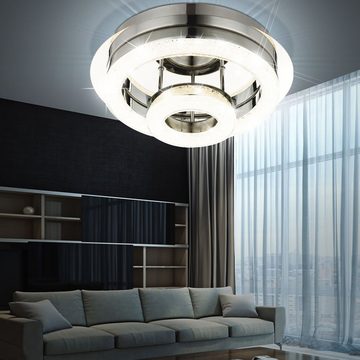 Globo LED Deckenleuchte, LED-Leuchtmittel fest verbaut, Neutralweiß, LED Design Decken Leuchte Kristall Strahler Wohn Ess Zimmer