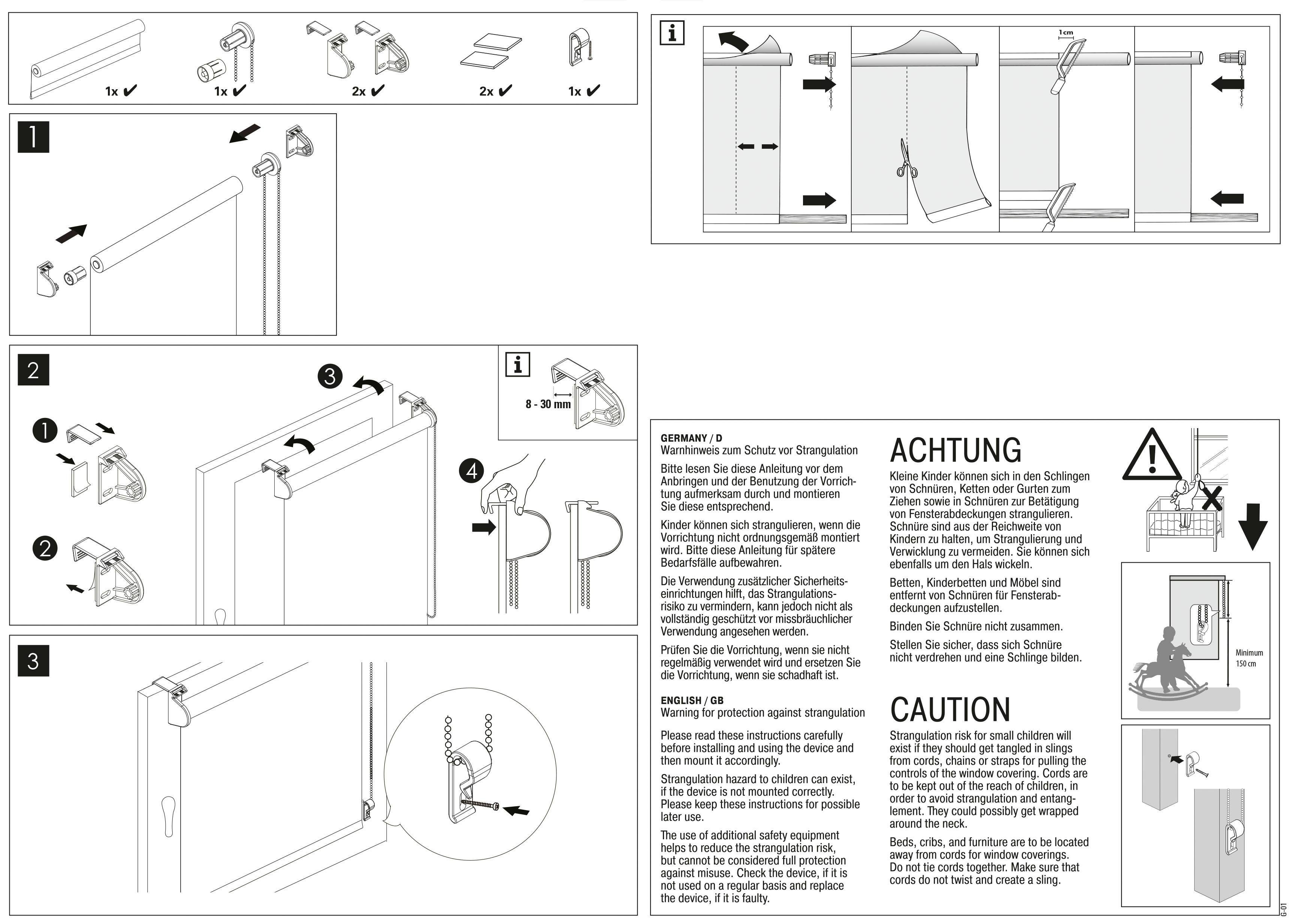 Tageslicht Klemmfix, Easyfix Lichtschutz, Dekor freihängend, Digiprint weiß/blattgrün Rollo GARDINIA, Seitenzugrollo,