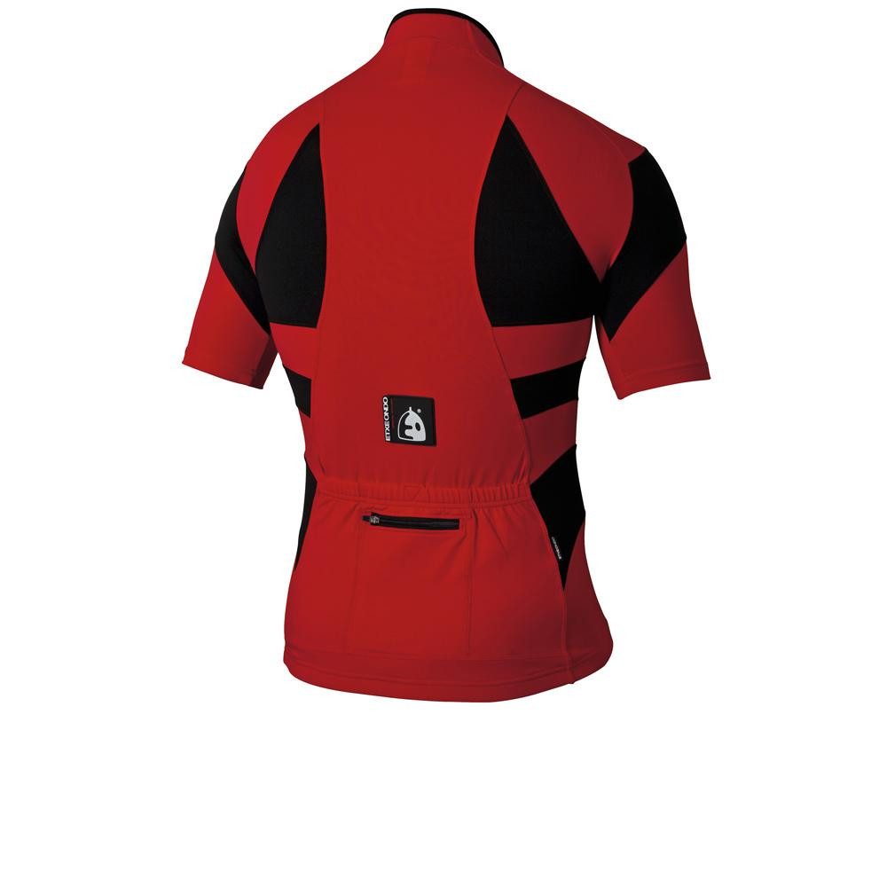 Etxeondo Funktionsshirt Etxeondo Herren Trikot TRIER Kurzarm Rot-Schwarz - Sportives Radsportt
