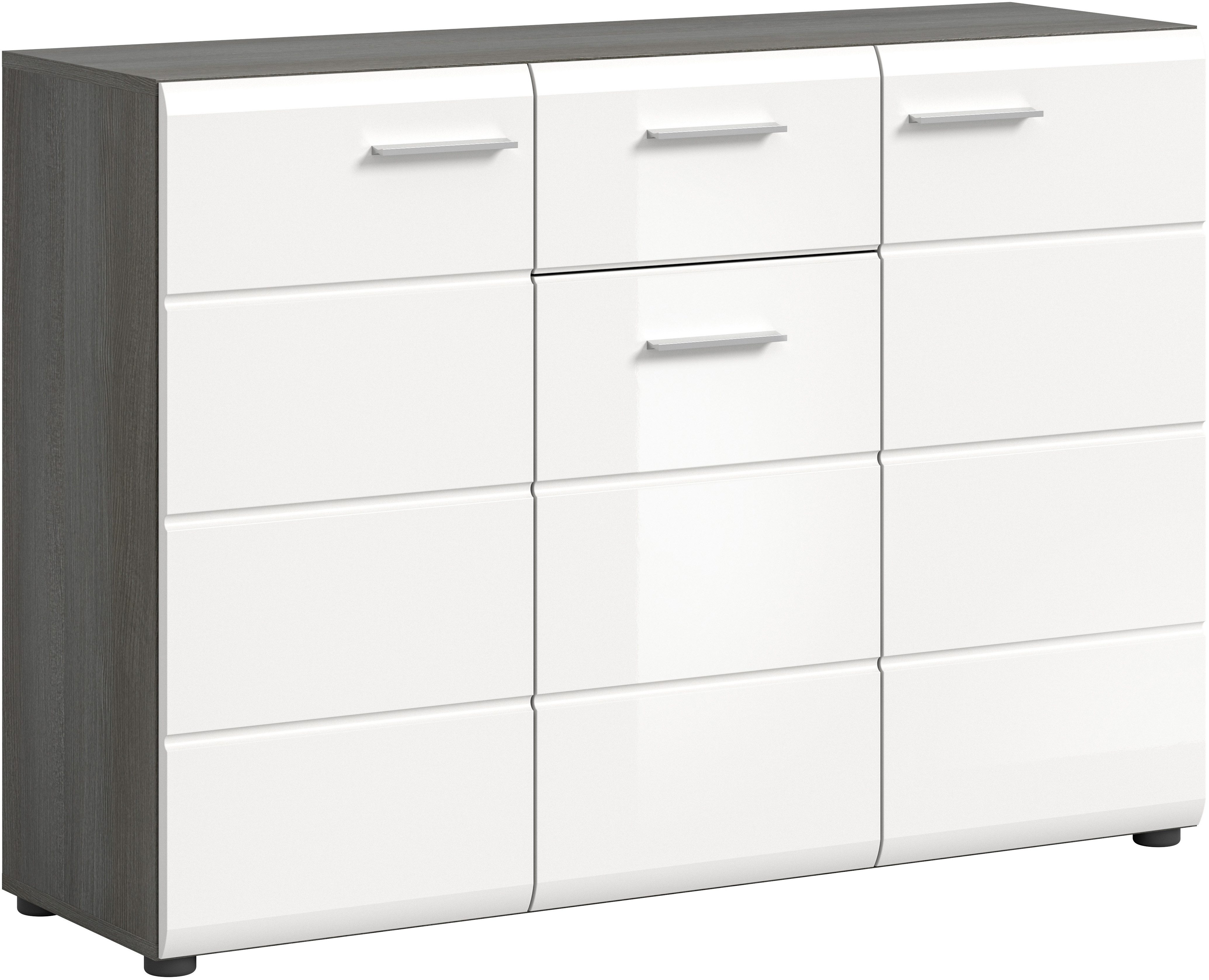 INOSIGN Sideboard Rumba, Breite 120cm, in Rauchsilber Nachbildung/Weiß Hoch günstig online kaufen