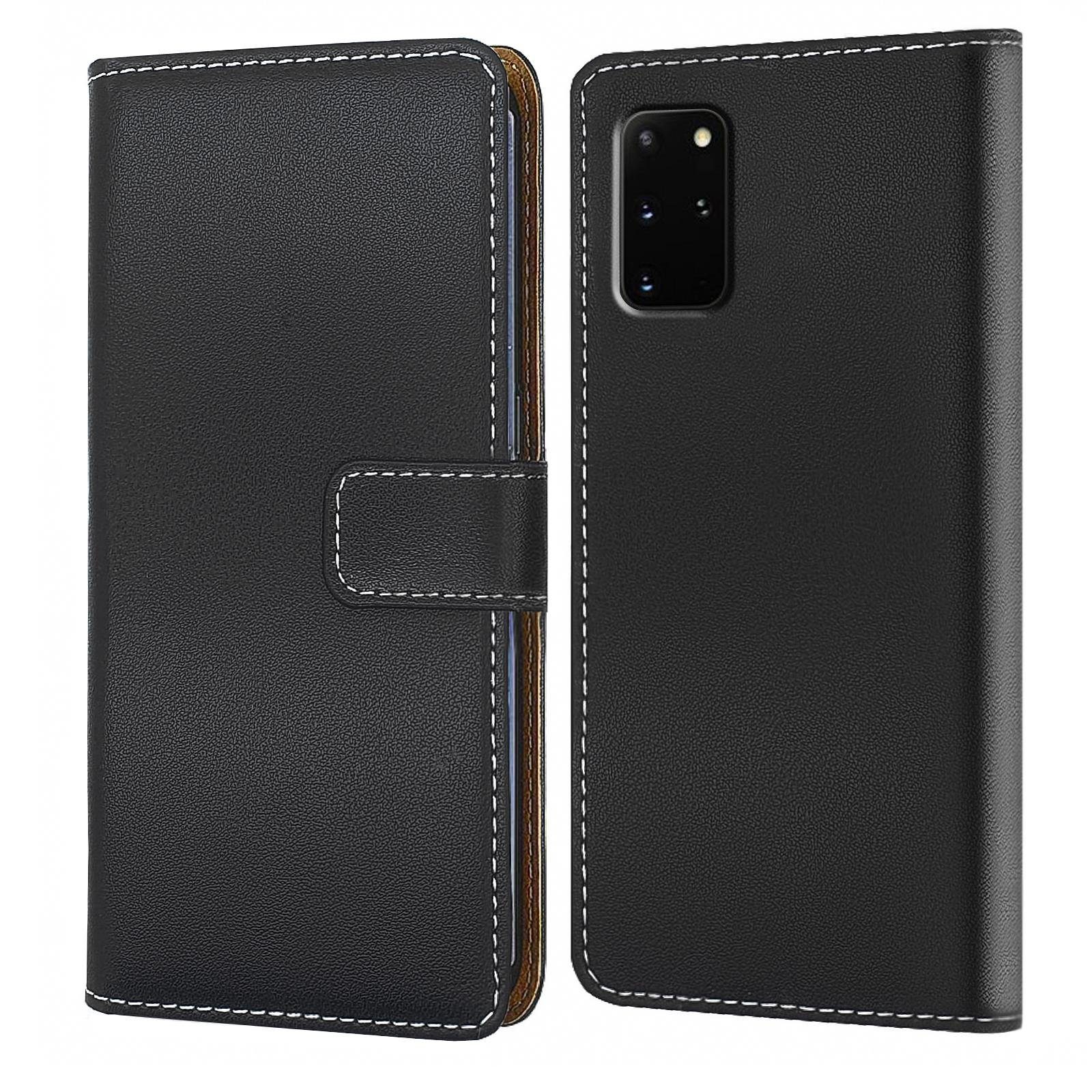 Numerva Handyhülle Bookstyle Etui Handytasche für Samsung Galaxy S20 / Plus / Ultra / FE, Klapphülle mit Kartenfächer Schwarz