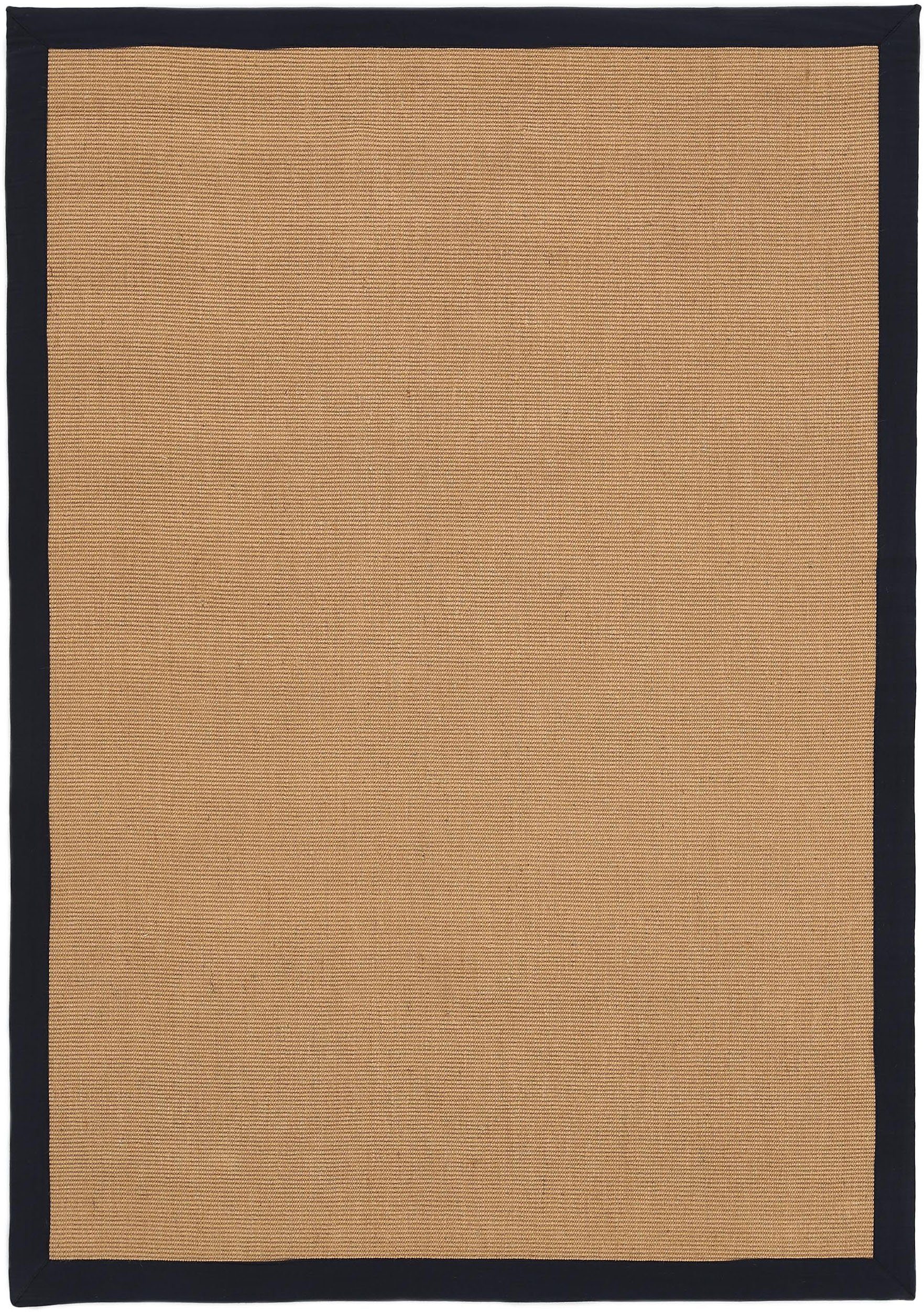 Sisalteppich Sisal, carpetfine, rechteckig, Höhe: 5 mm, mit farbiger Bordüre, Anti Rutsch Rückseite