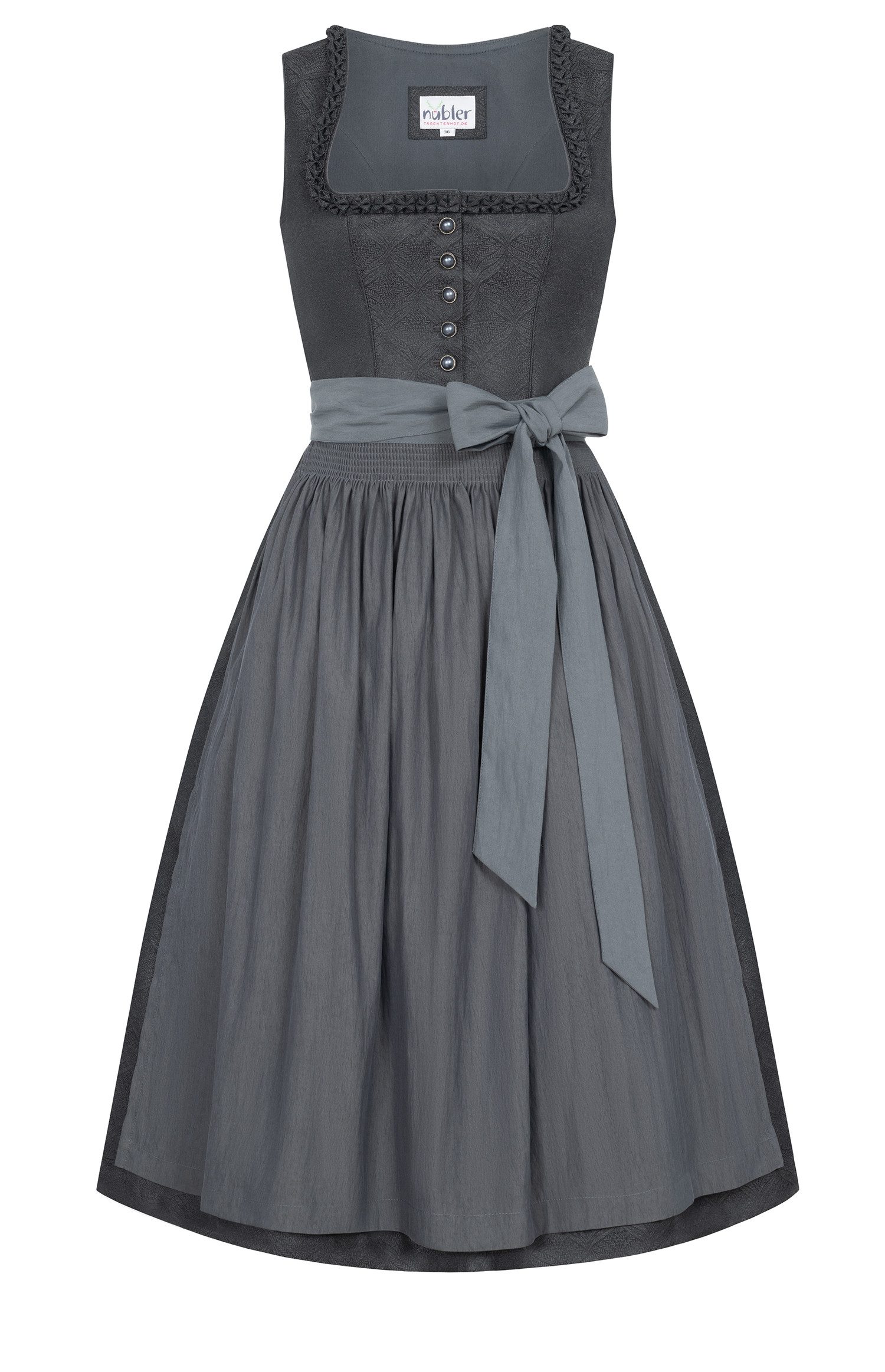 Nübler Dirndl Midi Dirndl Kimberly in Graphit von Nübler - Rocklänge 70 cm