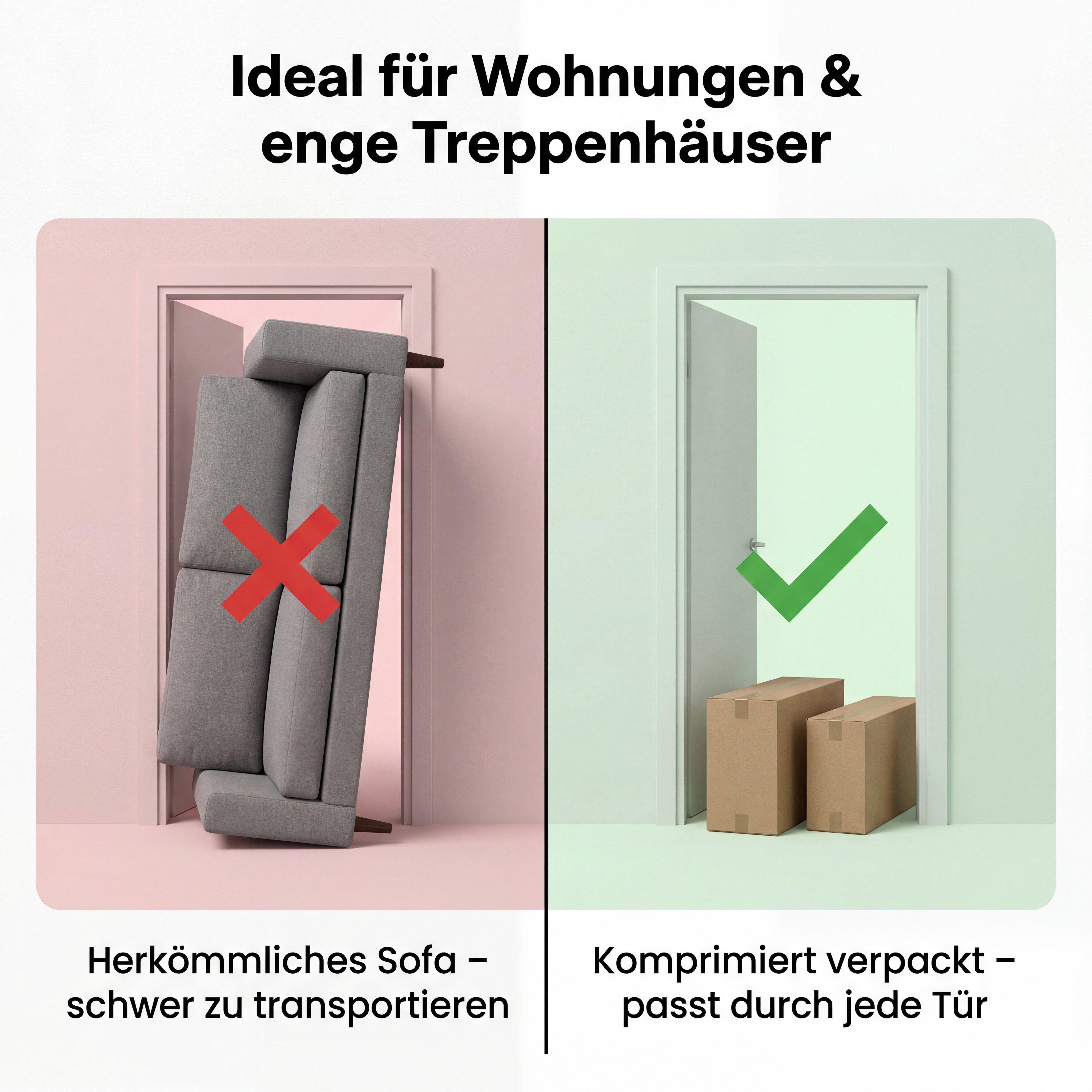 FUFU&GAGA Ecksofa Modulares Wolken-Sofa mit Armlehnen, Bouclé, hellgrau, 275 cm breit – Bild 5 von 5