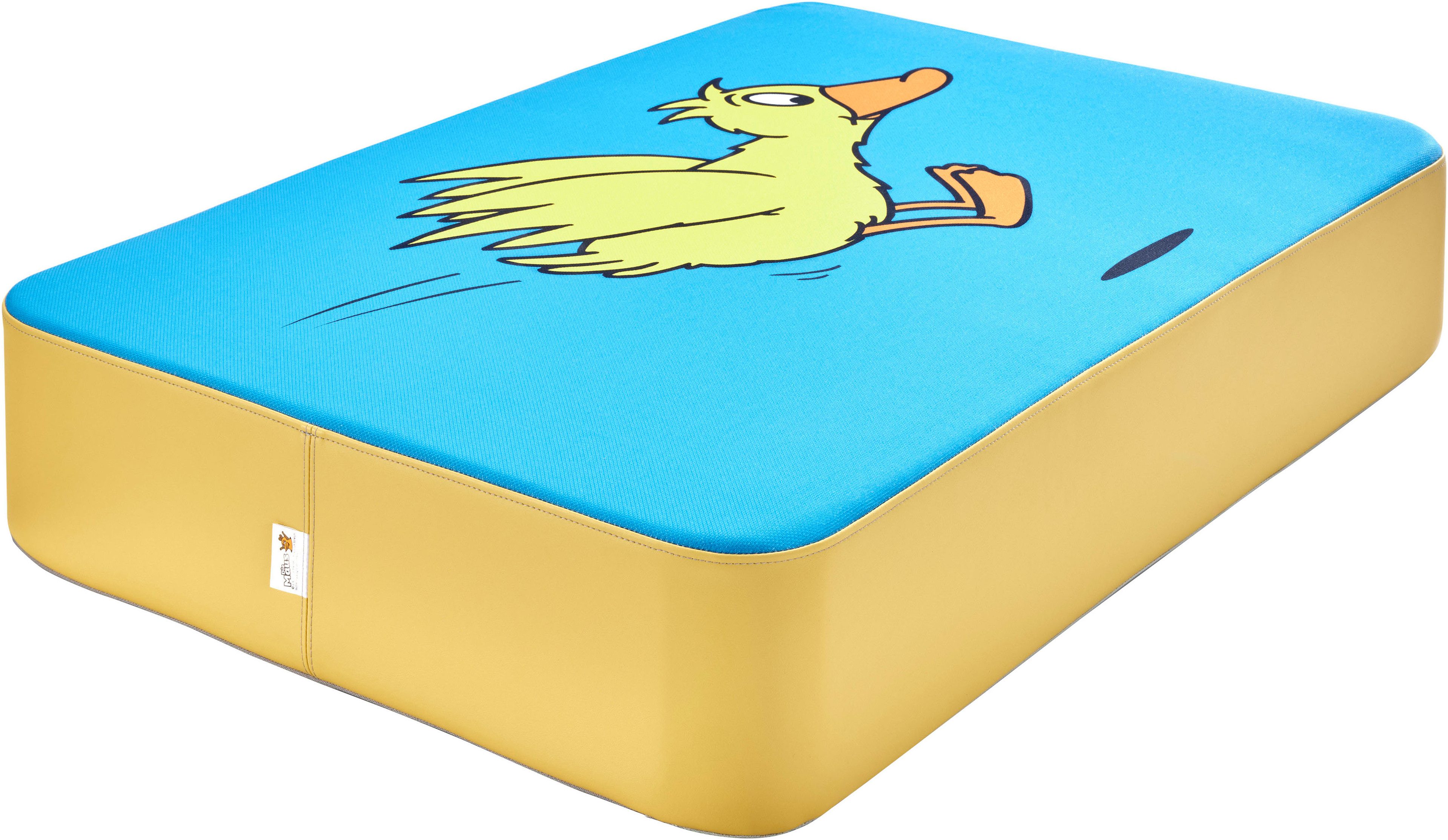 Hipp-Hopp - das Hüpfpolster Weichbodenmatte Hüpfpolster S gelb, Die Maus, Ente, Hüpfmatte; 97x70x17 cm; Made in Germany