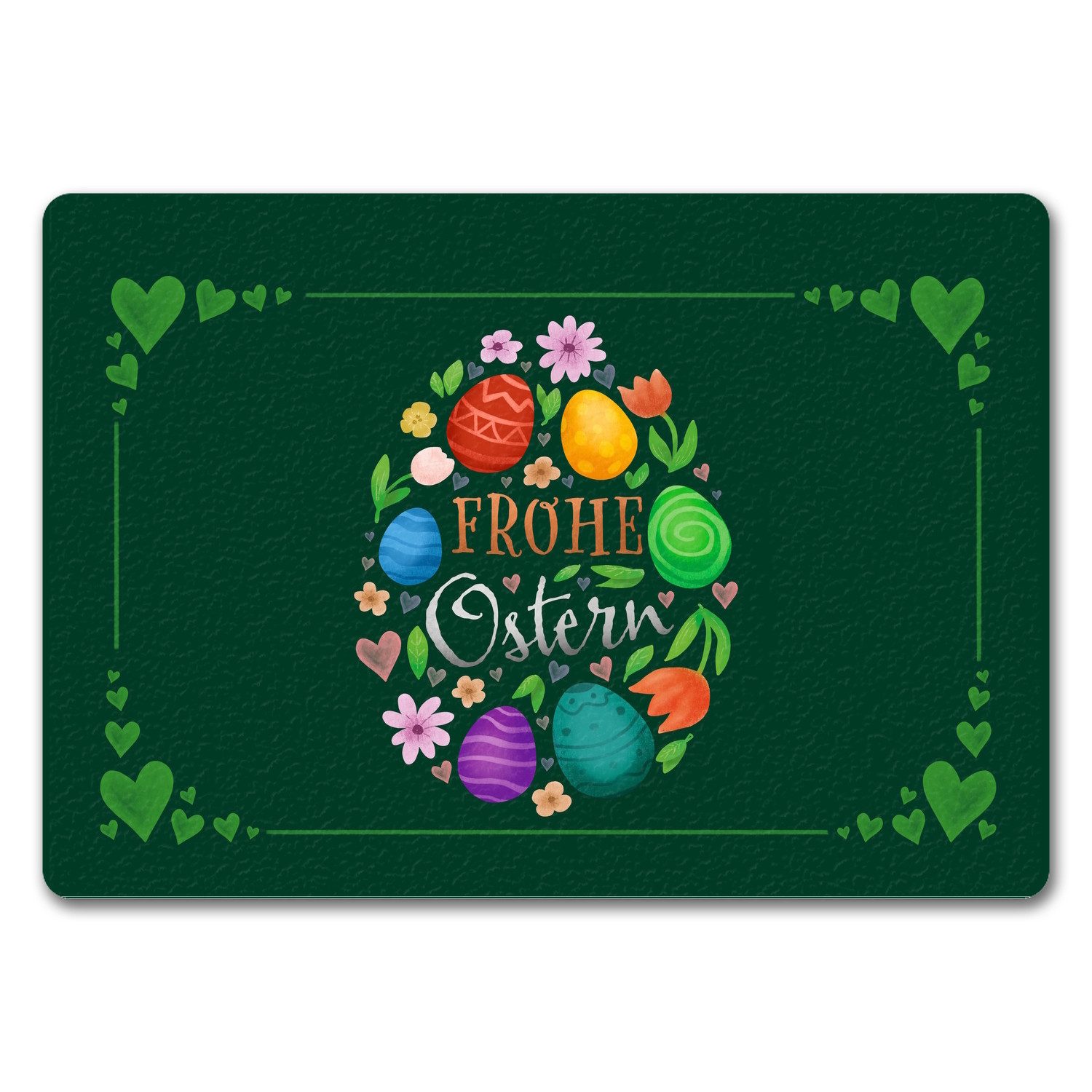speecheese Fußmatte Frohe Ostern Fußmatte in 35x50 cm ohne Rand mit Frühlingsmotiven