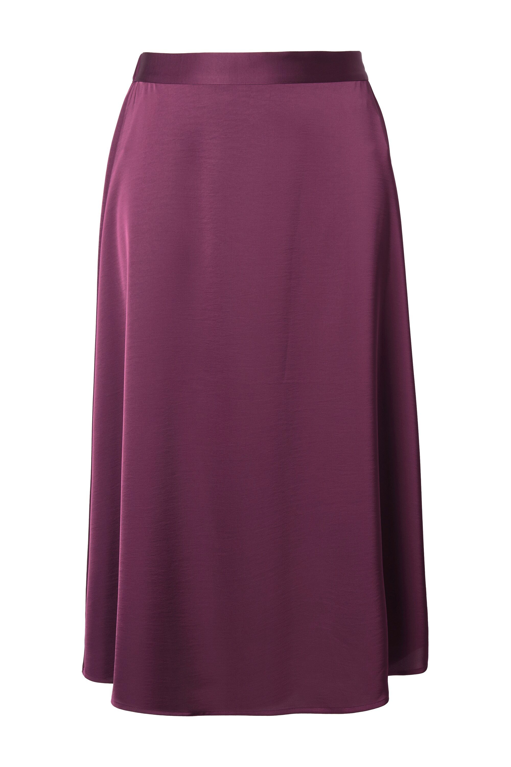 Ulla Popken Midirock Satin-Midirock A-Linie Komfortbund günstig online kaufen