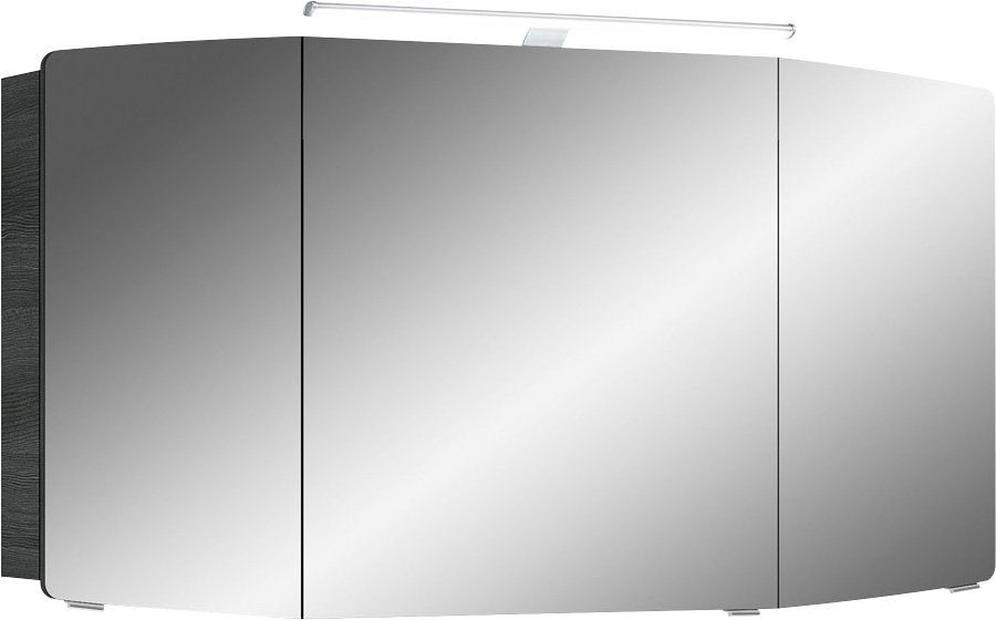 Sprint Spiegelschrank Badmöbel, Graphit Breite Graphit Nachbildung Nachbildung Struktur quer Cassca 120cm Struktur PELIPAL | quer