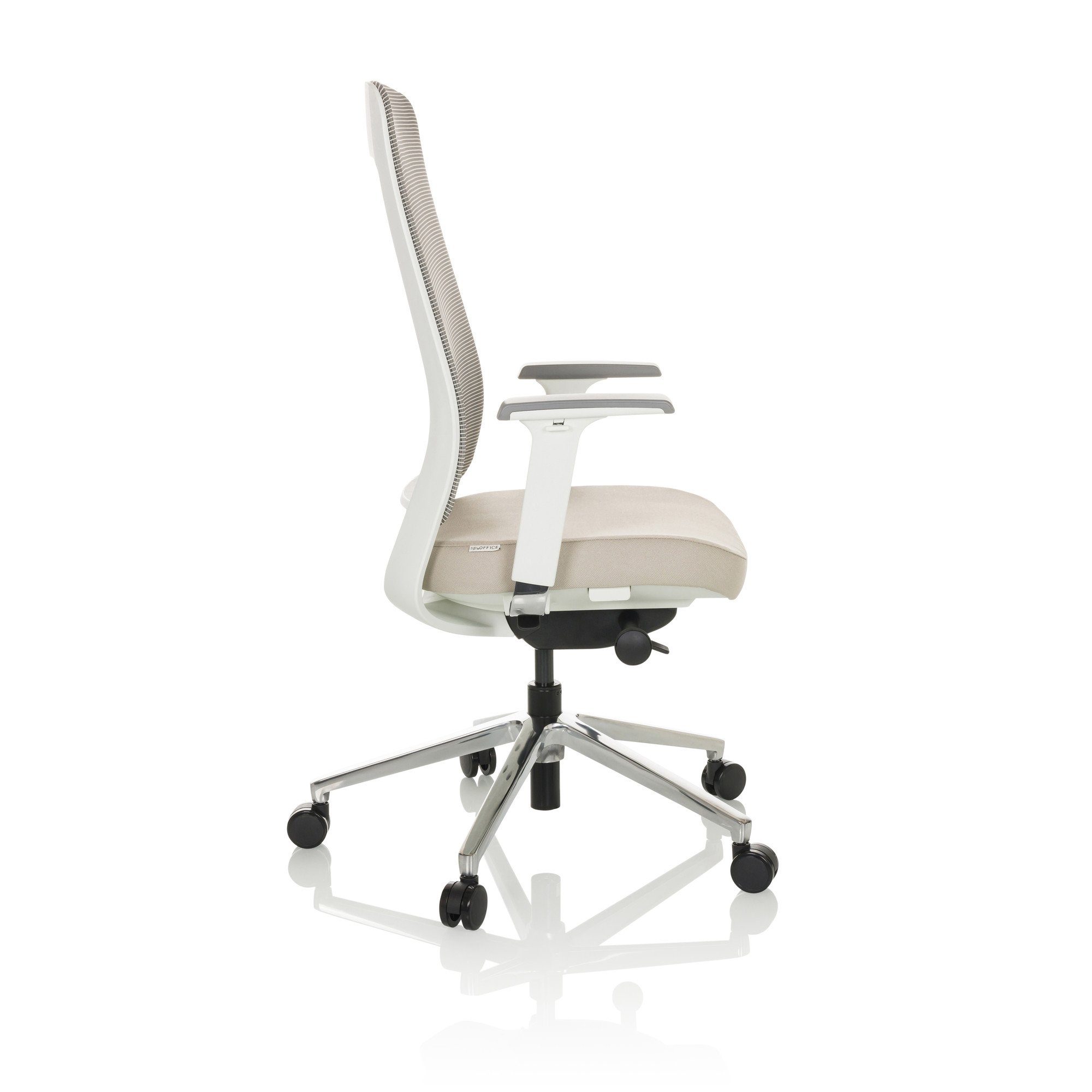 Stoff/Netzstoff CHIARO WHITE hjh (1 Schreibtischstuhl ergonomisch OFFICE Bürostuhl T2 Drehstuhl Beige/Grau St), Profi