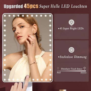 Welikera Kosmetikspiegel 22 LED USB Beleuchteter Schminkspiegel mit Touchscreen,HD-Spiegel