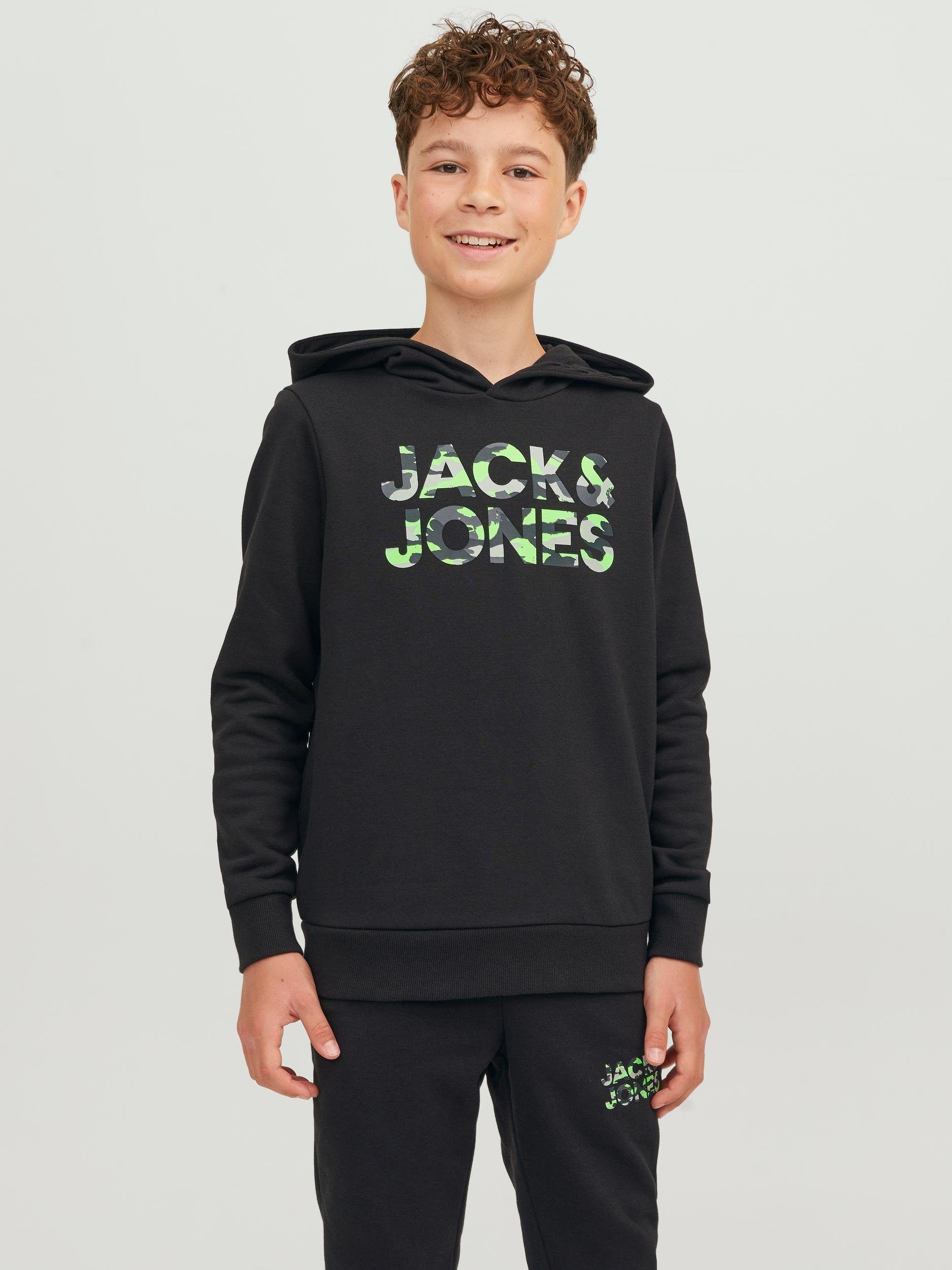 Jack & Jones Junior Kapuzensweatshirt JJMILES SWEAT HOOD JNR Black