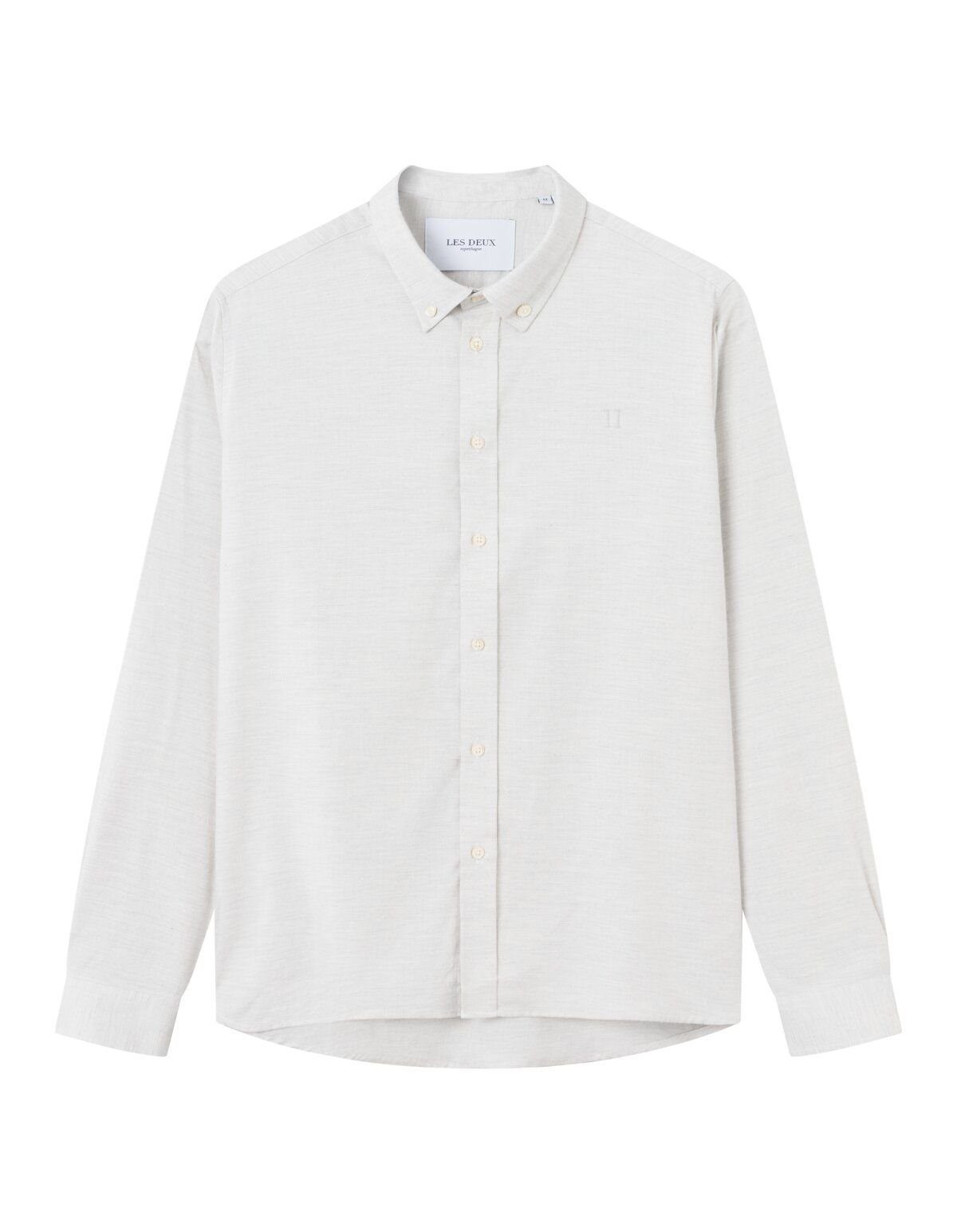 Les Deux Langarmhemd – Langarmhemd mit Nadelstreifen oder Melange-Design