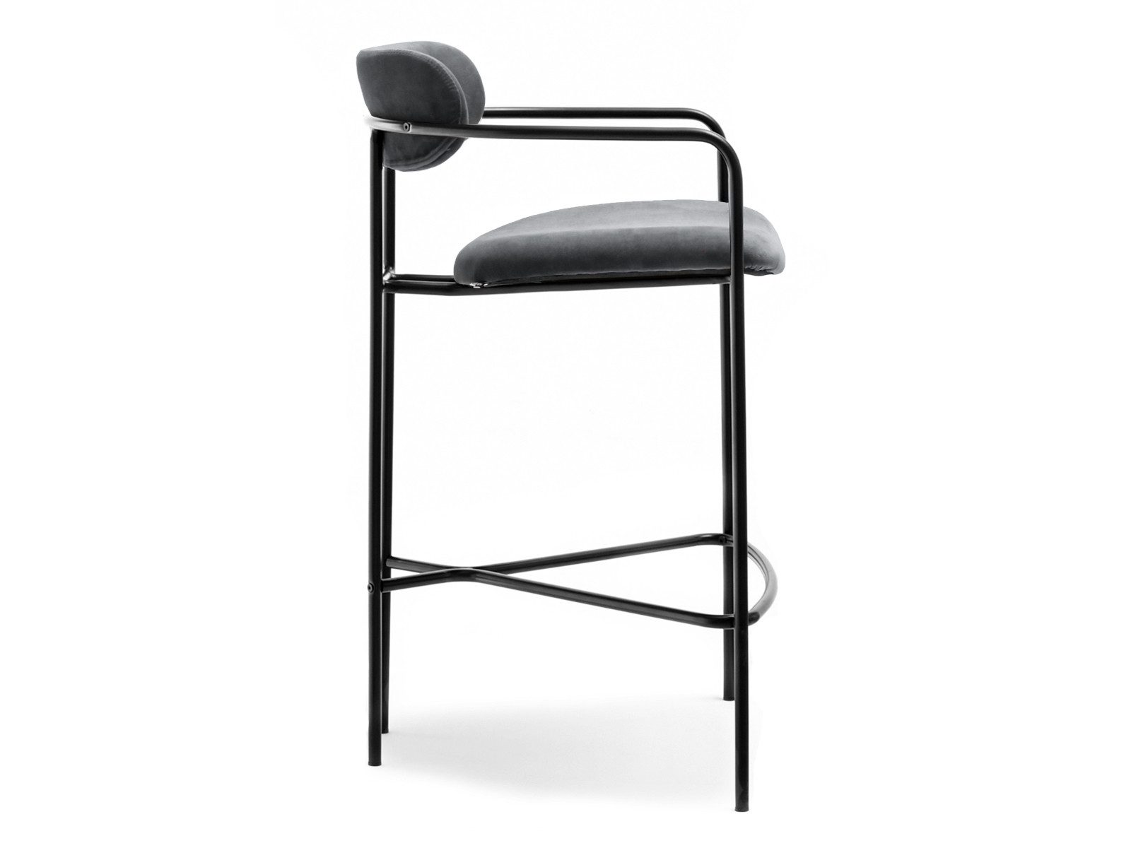 Compleo Barhocker Minimalistischer Barhocker aus Samt