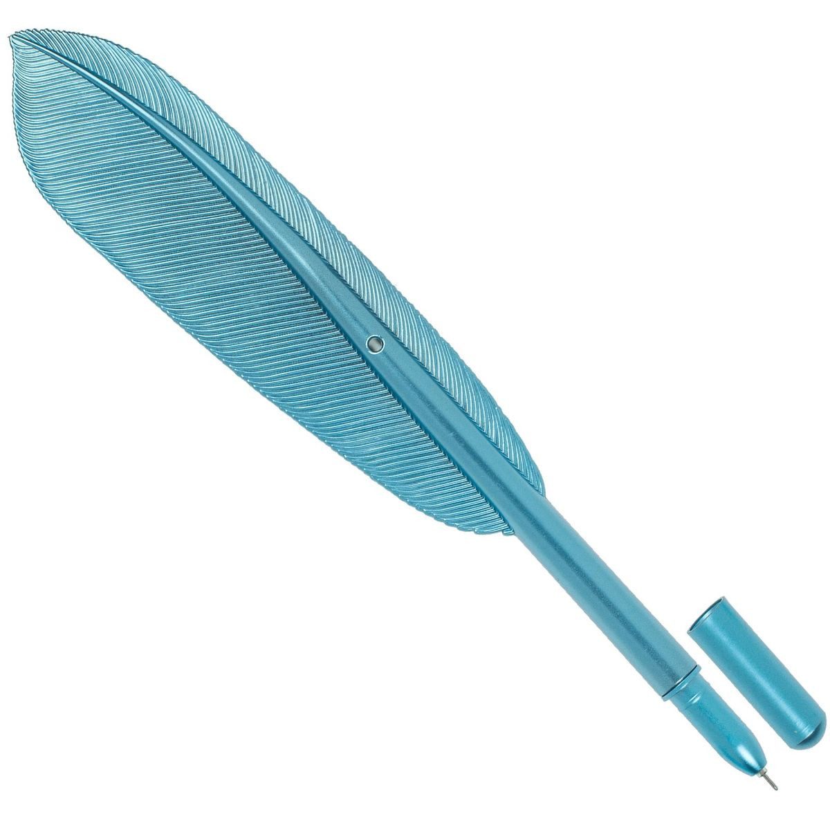 Marabellas Shop Kugelschreiber Kugelschreiber als Feder aus Kunststoff 21 cm mit schwarzer Schrift, (1-tlg), wiederbefüllbar
