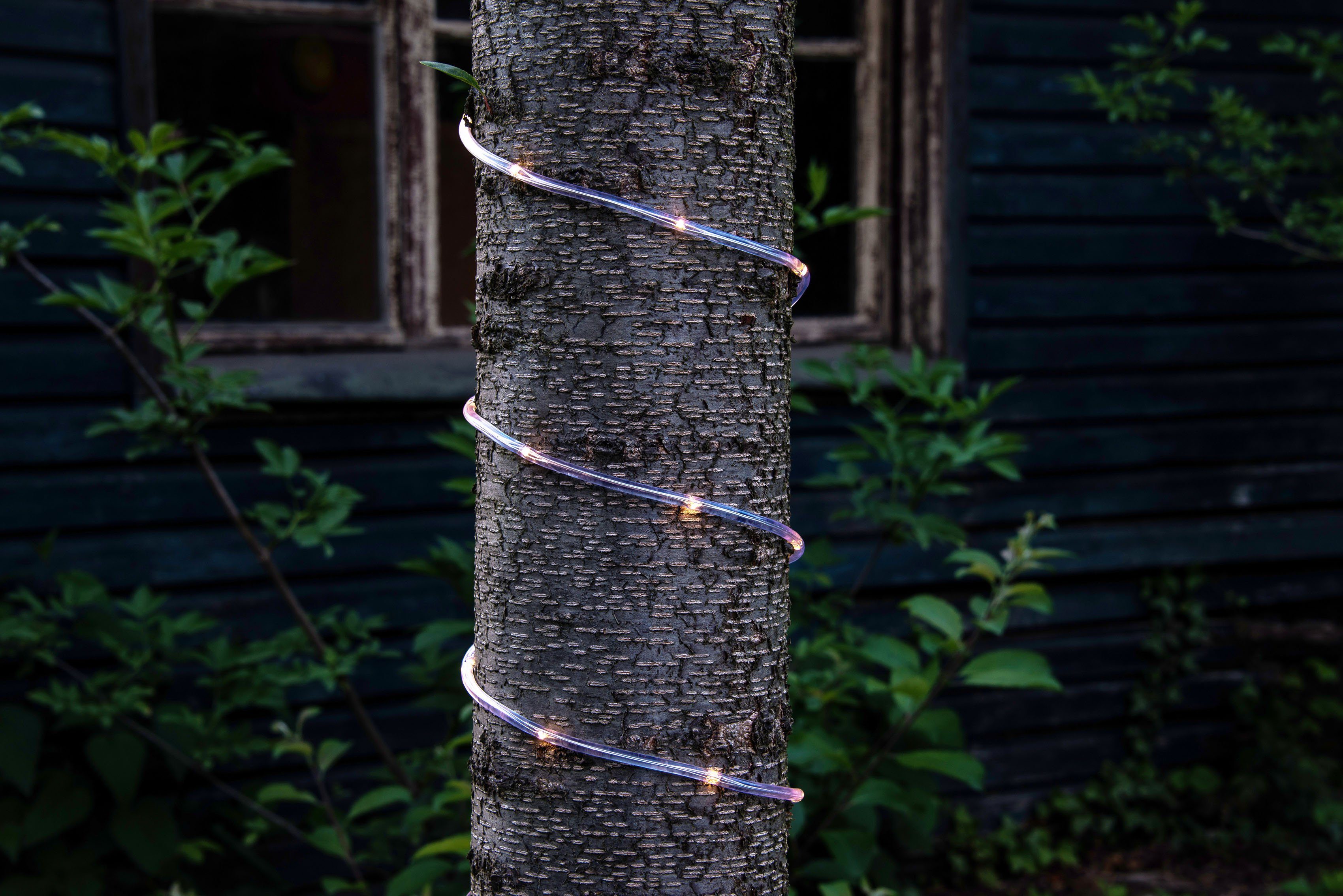 Weihnachtsdeko aussen, transparentes Mini, D (exkl) 4 LED-Lichterschlauch x Kabel, 130-flammig, LED Außen (IP44), 1.5V KONSTSMIDE