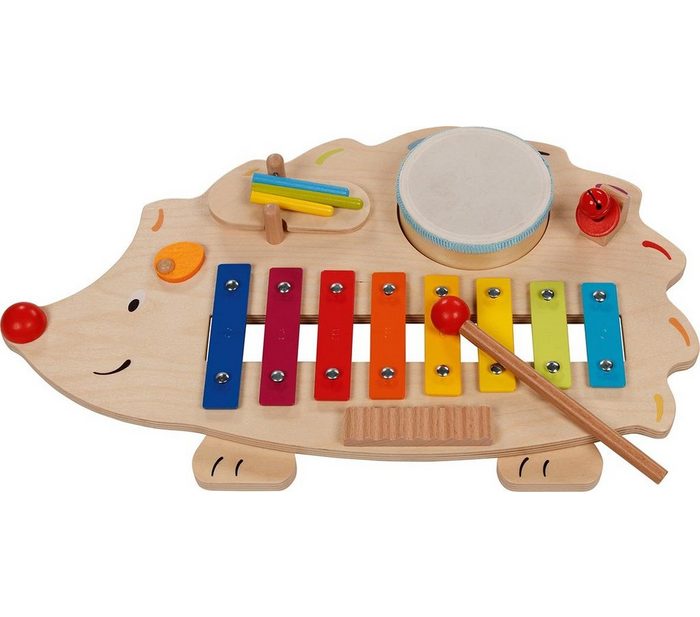 goki Spielzeug-Musikinstrument Musikstation Igel mit Notenheft