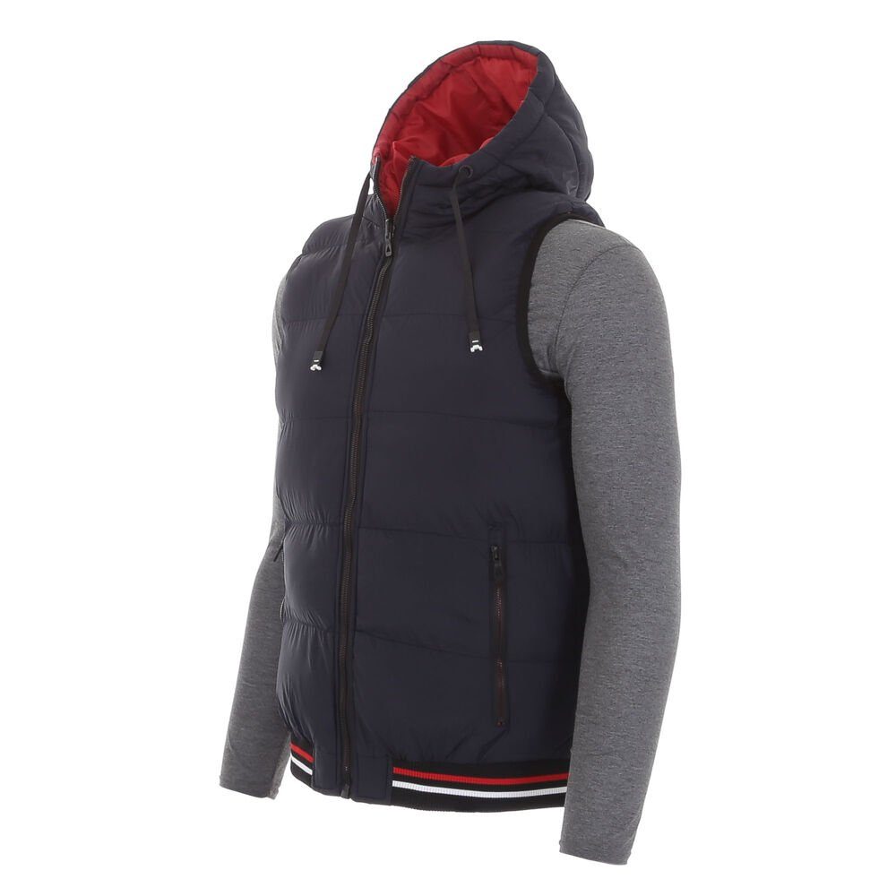 Ital-Design Wendejacke Herren Freizeit Weste Kapuze Beidseitig Tragbar Jacke in Dunkelblau