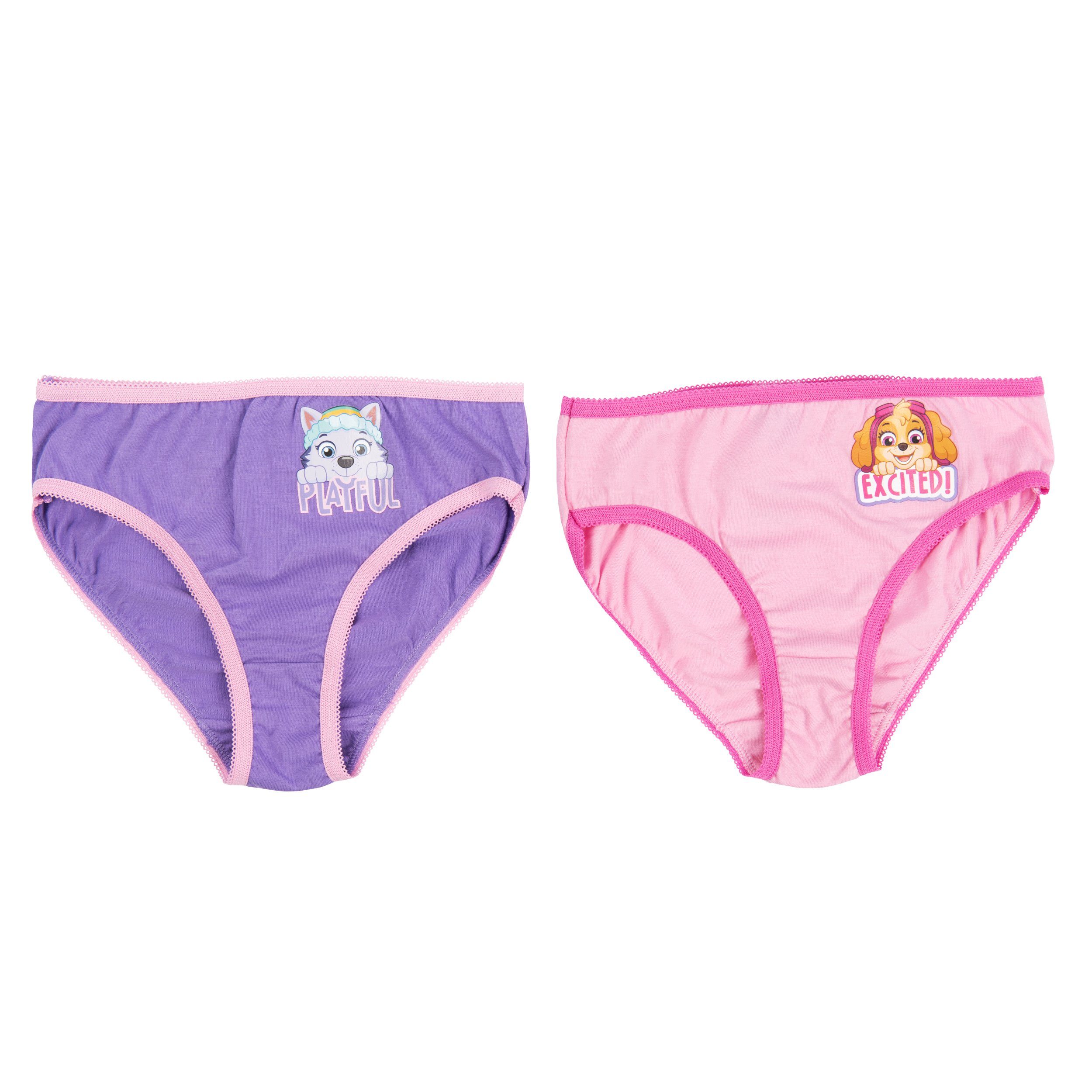 für Pack) United Panty Labels® Unterhose Unterwäsche Mädchen Lila/Rosa Paw Patrol (2er