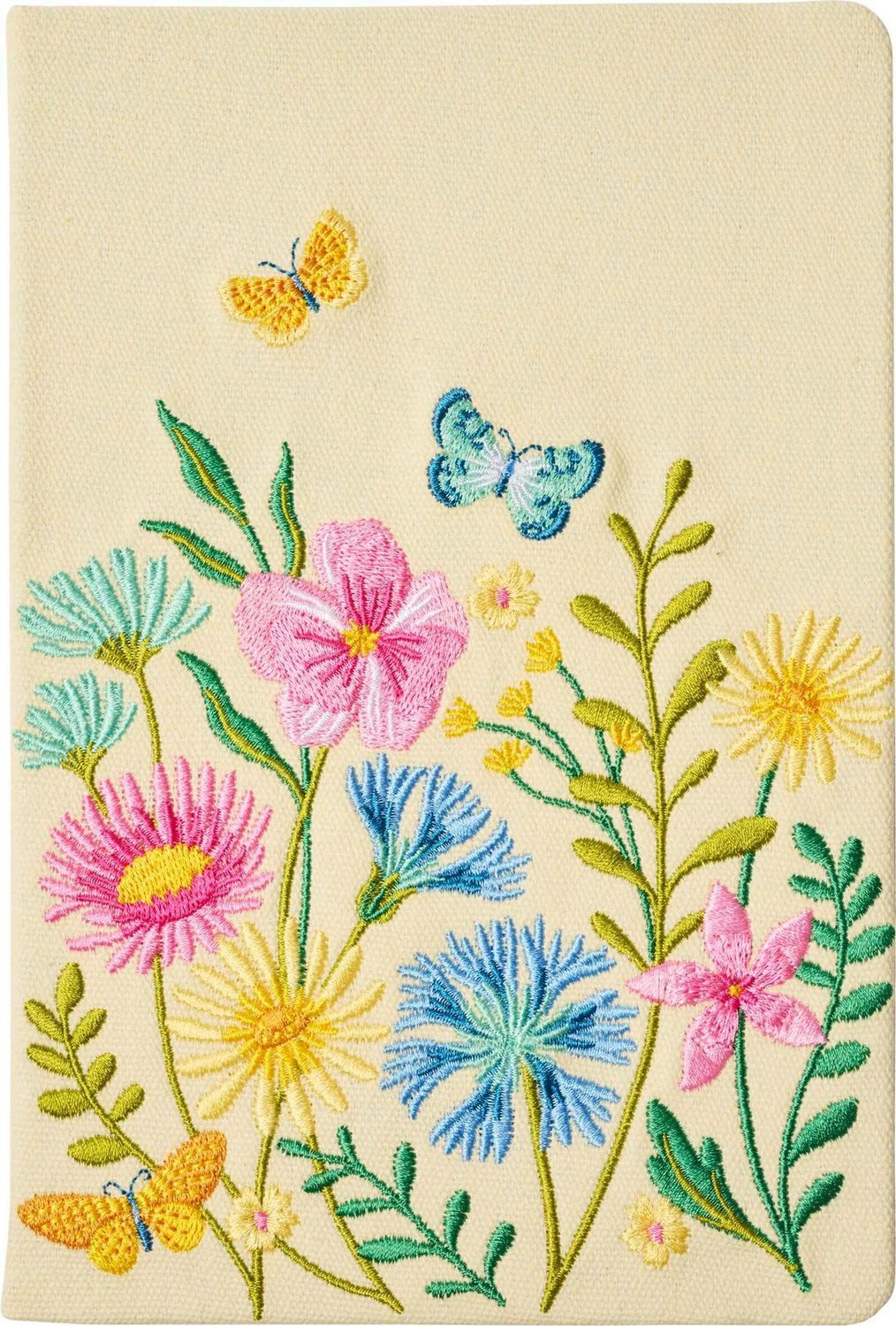 Blütenträume Notizbuch bestickt, A5 - 240 Seiten, beige / diverse