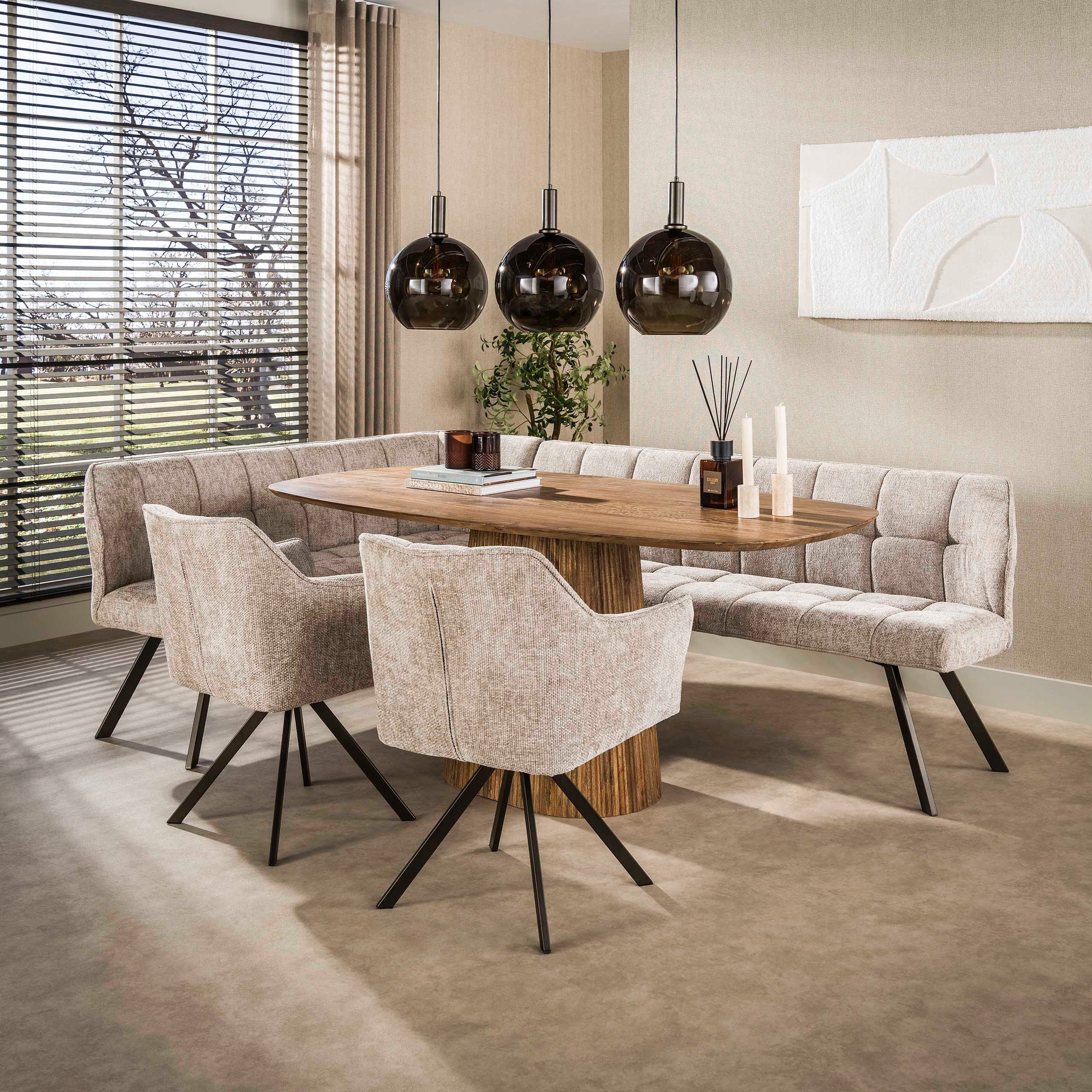 Sitheim-Europe Esstisch Esstisch Wave Centro dänisch oval 180cm / Massiv Mango sand