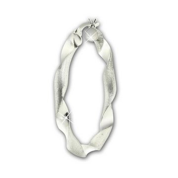 SilberDream Paar Creolen SilberDream Ohrringe Creolen 925 Silber (Creolen), Damen Creolen Twisted aus 925 Sterling Silber, Farbe: silber