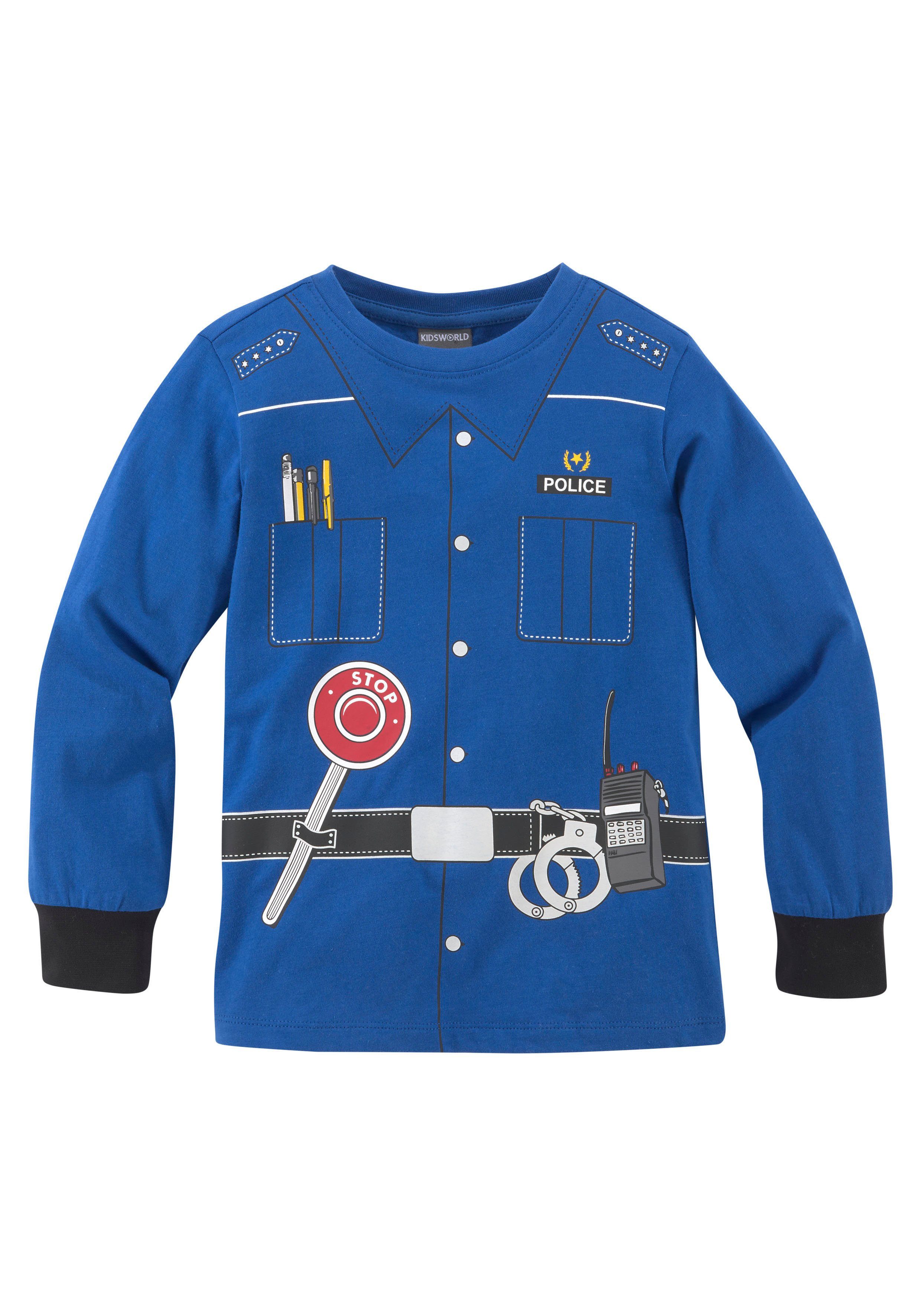 KIDSWORLD Langarmshirt POLIZEI Langarm, Basic-Passform, bedruckt, Rundhalsausschnitt