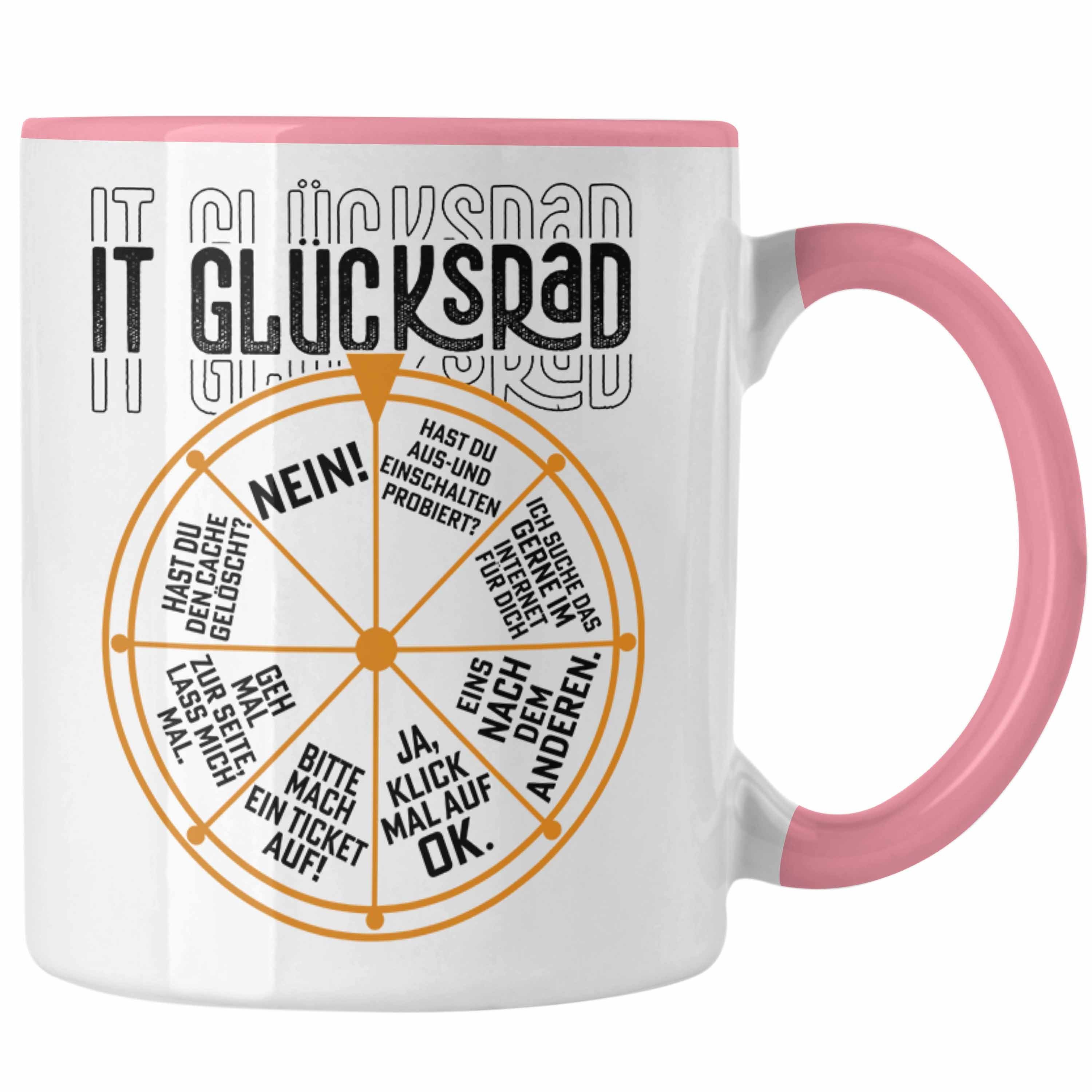 Glücksrad Tasse Fachinformati Geschenk Lustiger Techniker Trendation Spruch IT IT Tasse Rosa