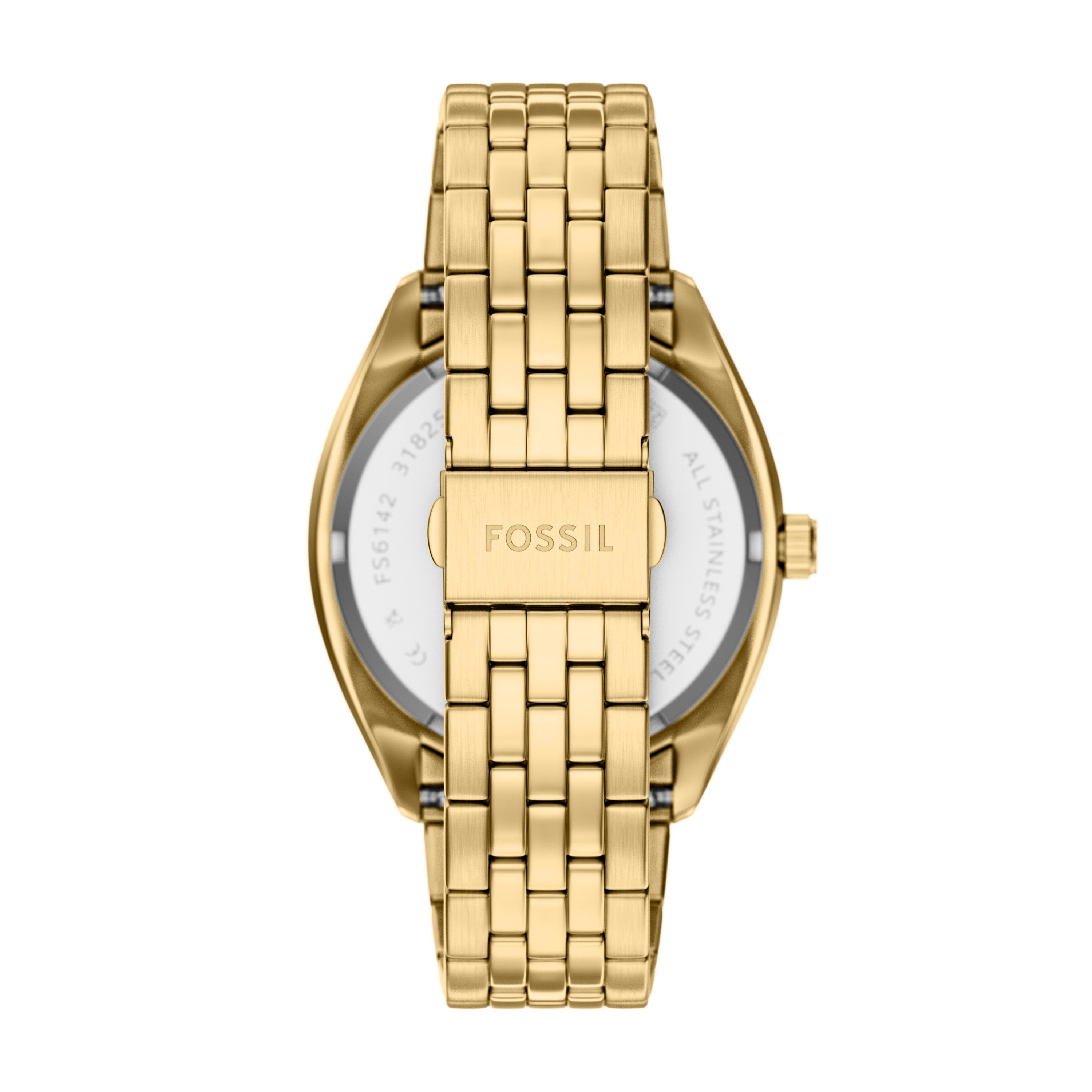 Fossil Quarzuhr CAMPBELL FS6142, Armbanduhr, Herrenuhr, Edelstahlarmband, analog, Tag, Wochentag