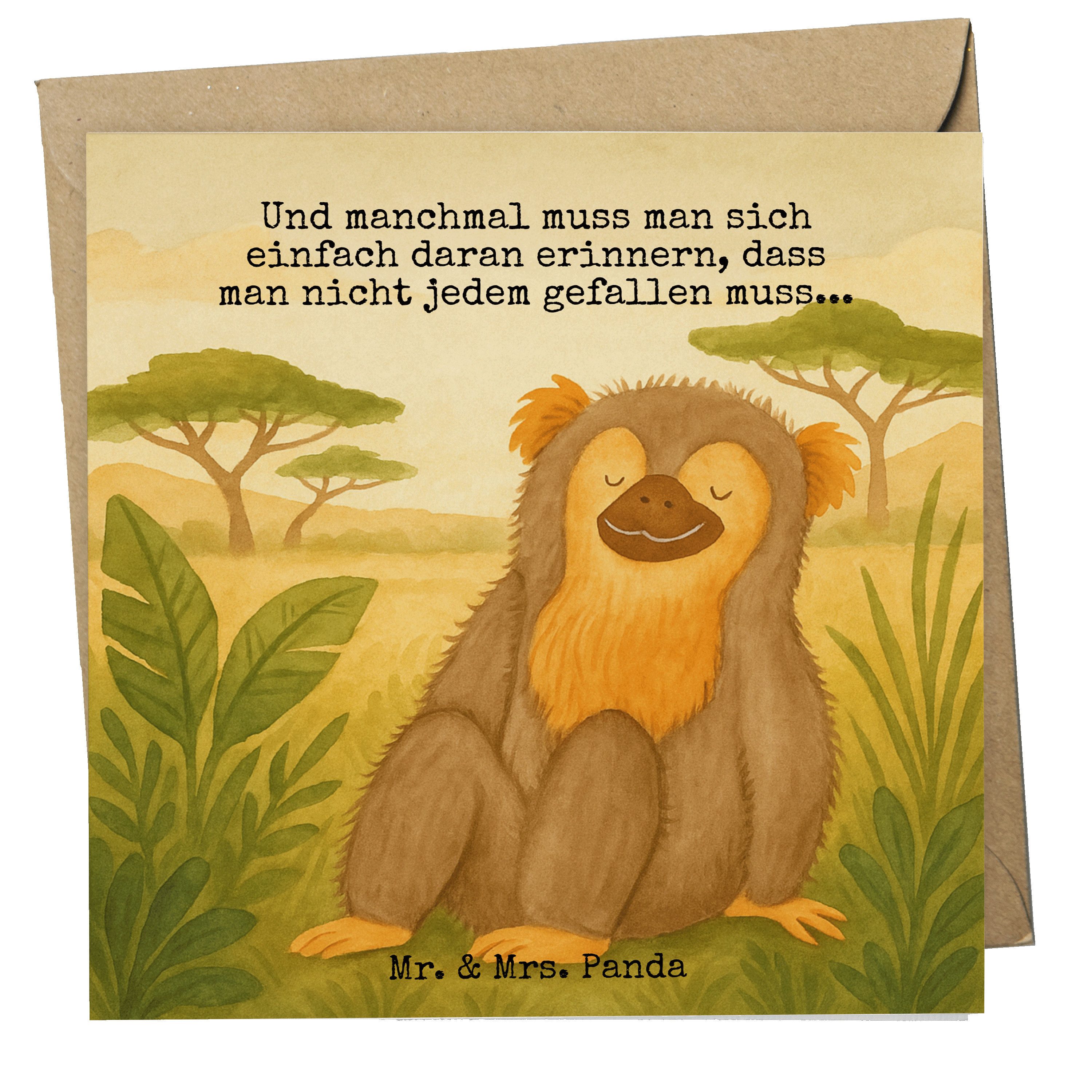 Mr. & Mrs. Panda Grußkarte Affe Design, Glückwunschkarte, Weiß, Liebe, Affen, Glückwunschkarte, Affen Affe Grußkarte