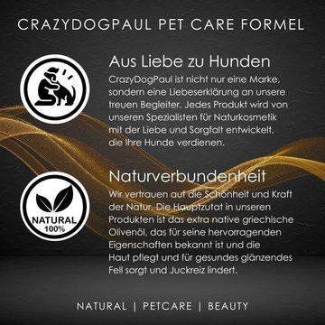 CrazyDogPaul Fellpflege PREMIUM Luxusfellpflege-Set Complete - für Ihren Hund, (3-St., 1 Hundeshampoo, 1 Fellpflege, 1 Pfotenbalsam), für gesundes, glänzendes Fell