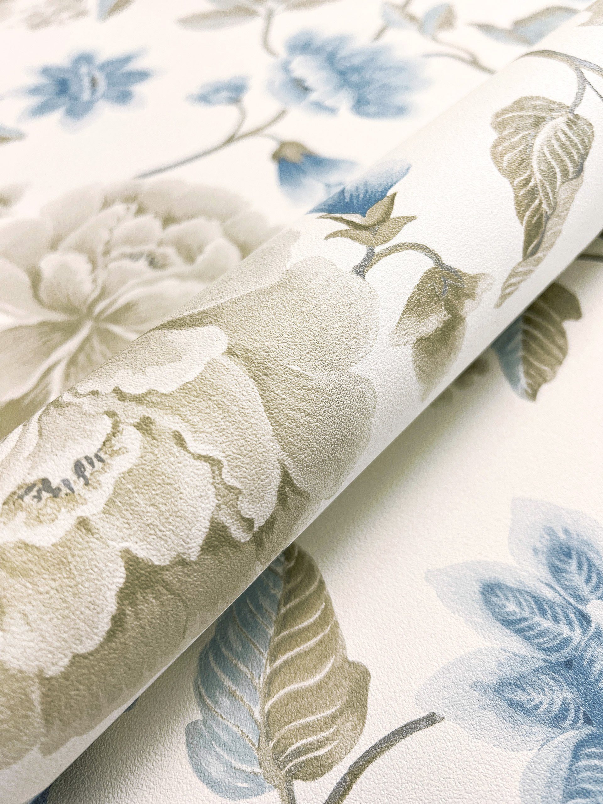 Newroom Vliestapete, Weiß Tapete Floral Blumen günstig online kaufen