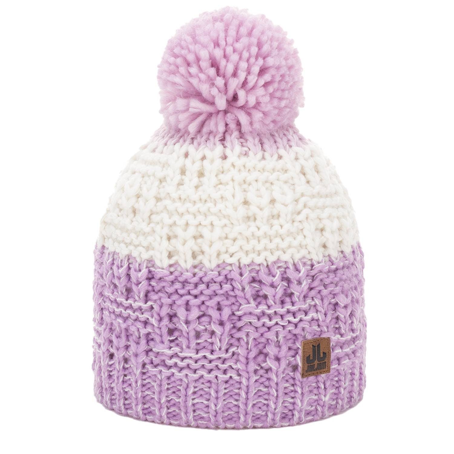 und Fleecemütze Fleece-Futter Jam Lilac Jail Bommel Unisex-Mütze Kinder mit