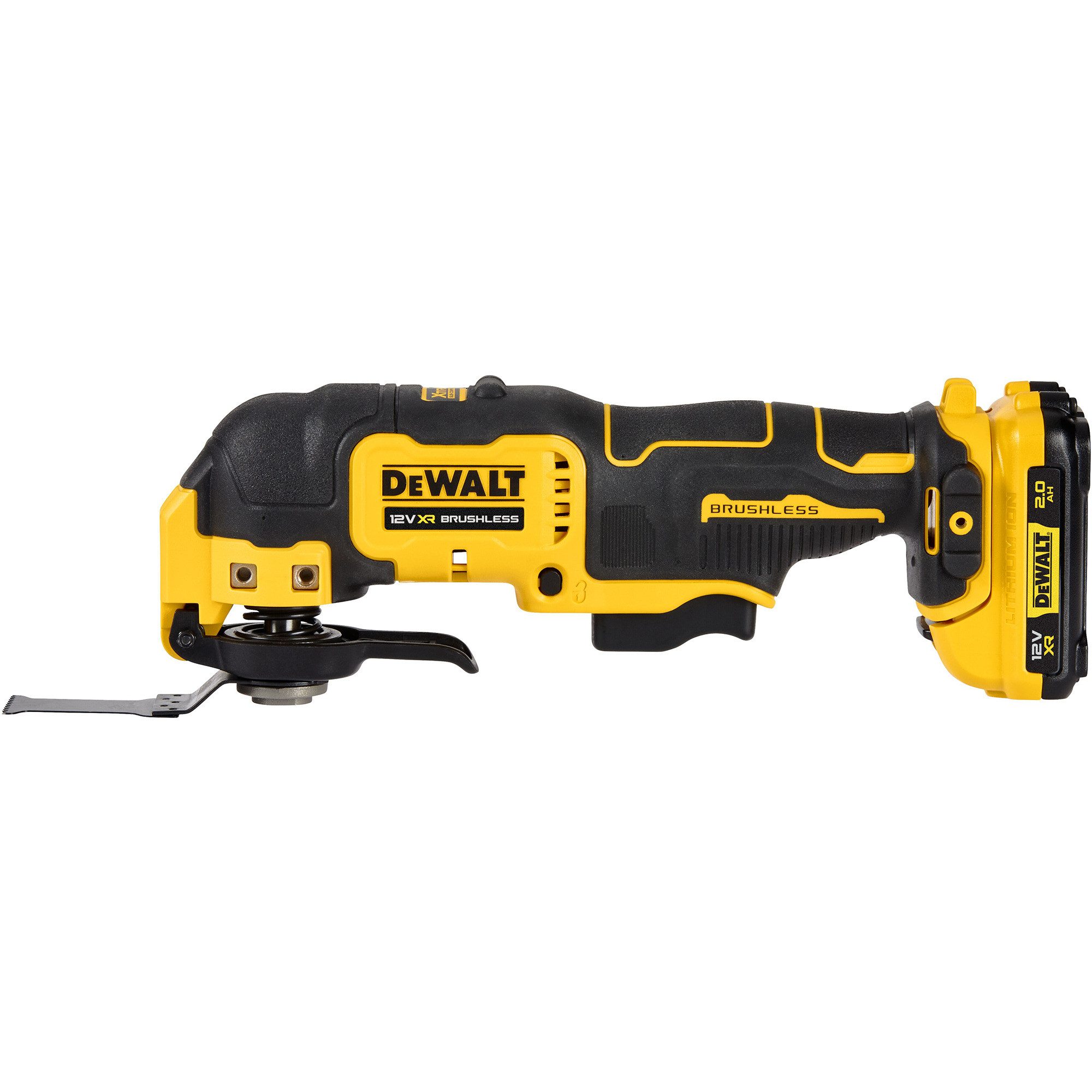 DeWalt Akku-Multifunktionswerkzeug DEWALT Akku-Multifunktions-Werkzeug DCS353D2, 12, 2x Li-Ionen XR Akku 2,0Ah, in T STAK-Box II, 29-tlg. Zubehörset