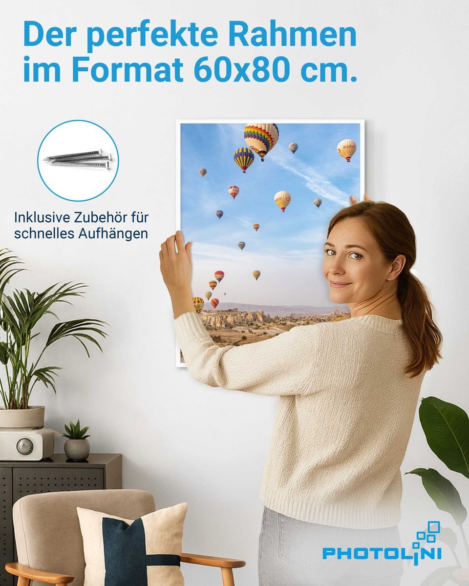 PHOTOLINI Bilderrahmen Bilderrahmen 60x80 Poster-Rahmen gross, zum Aufhänge günstig online kaufen
