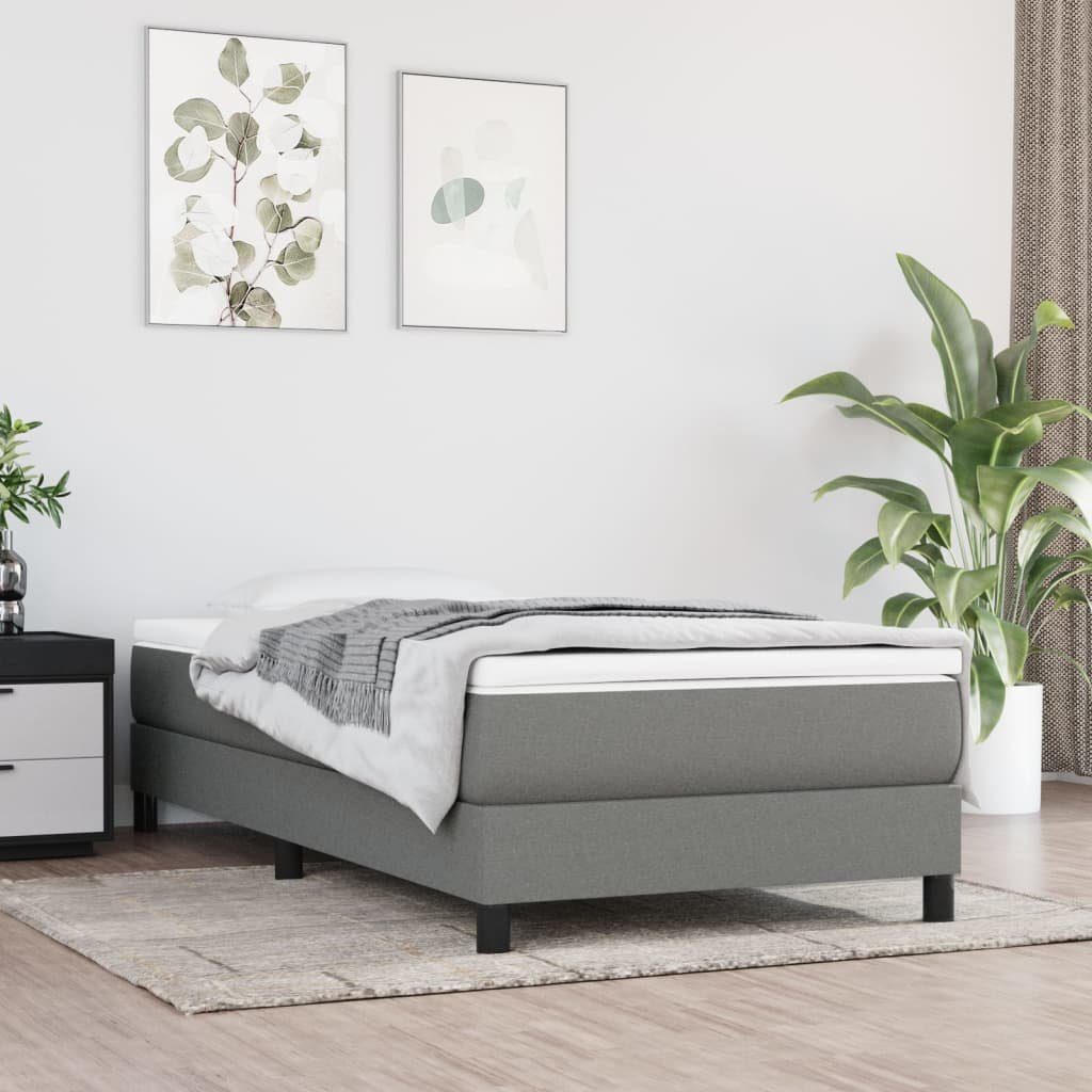 furnicato Bett Boxspring-Bettrahmen 203 x 80 x 25 cm Dunkelgrau (1-tlg), Atmungsaktives Bettgestell mit Massivholzlatten für dein Schlafzimmer