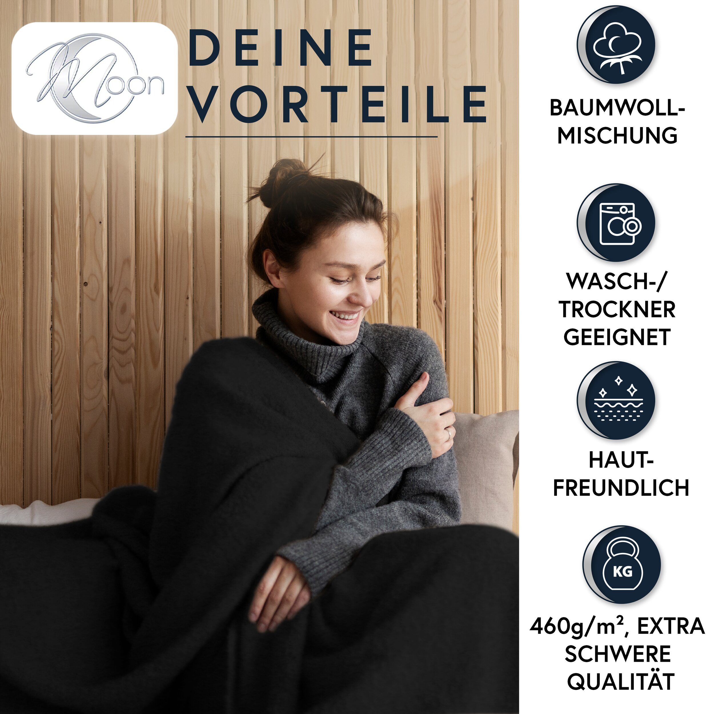 Wohndecke MOON Luxury Kuscheldecke, UNI Decke, günstig online kaufen