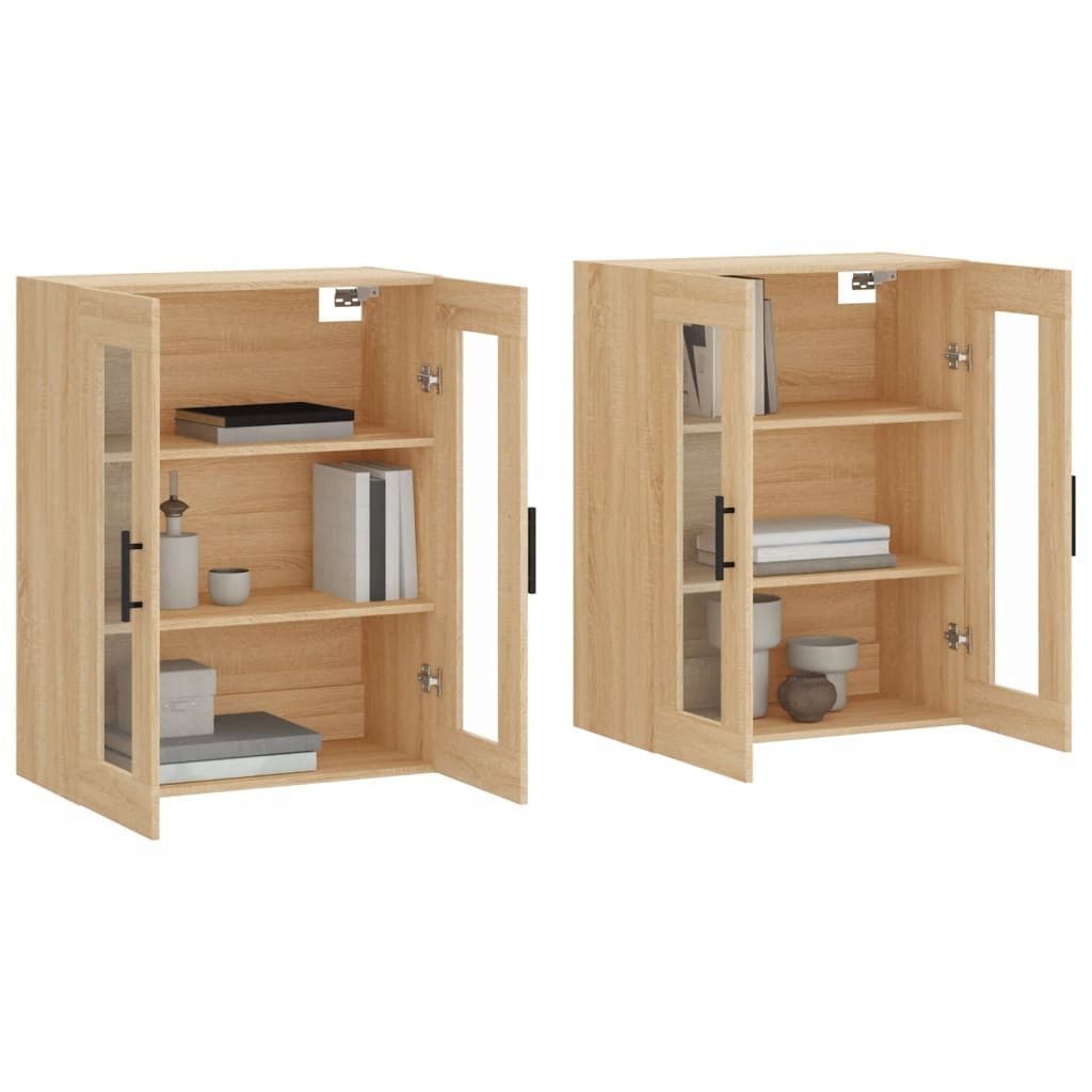 vidaXL Sideboard Wandschränke 2 Stk. Sonoma-Eiche günstig online kaufen
