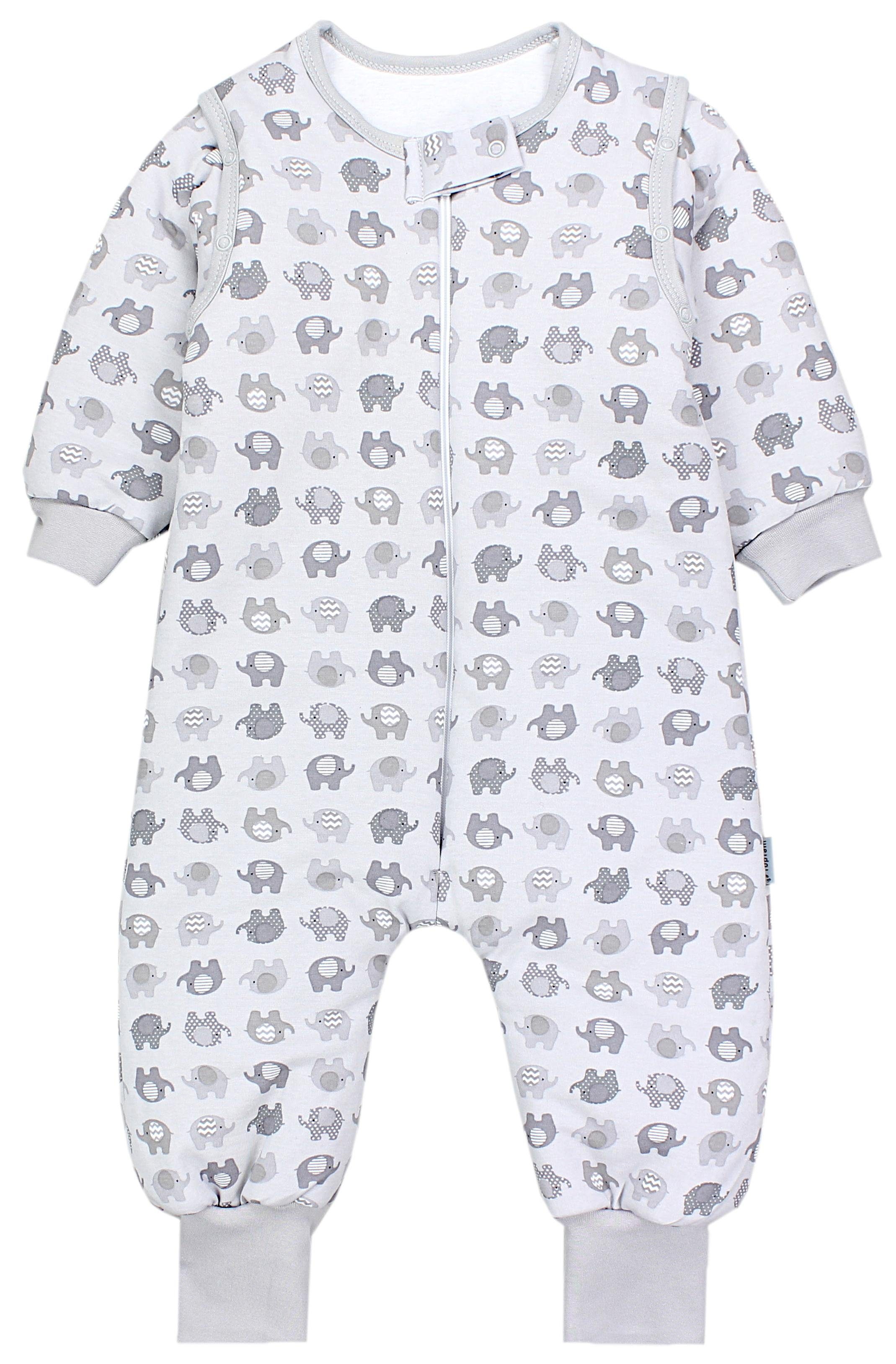TupTam Babyschlafsack mit Beinen und Ärmel Winter OEKO-TEX zertifiziert Unisex Elefant Grau