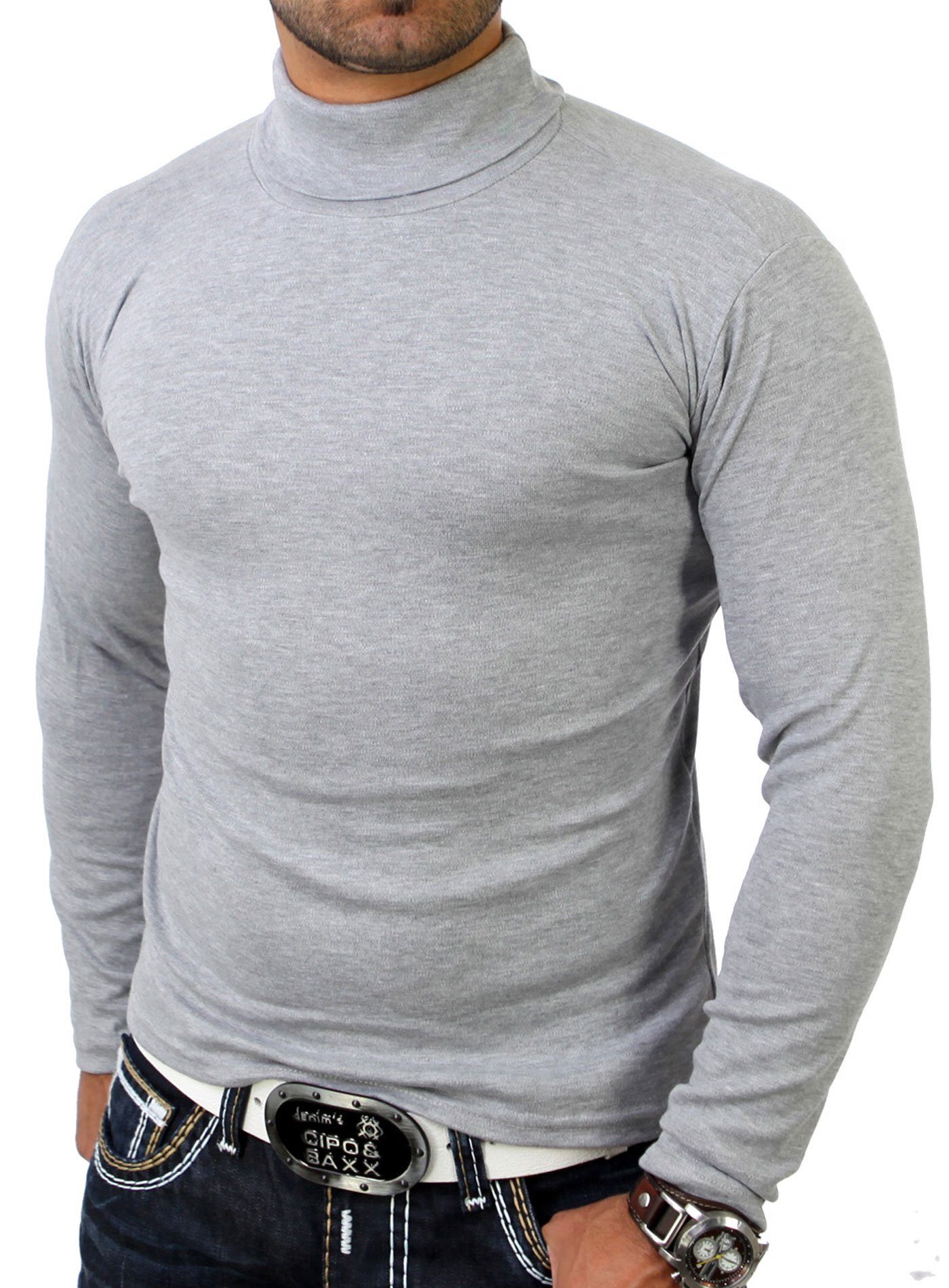 Reslad Strickpullover Reslad Herren Rollkragenpullover Männer Pulli sportlicher Rolli Pullov (1-tlg) Rollkragenpullover Basic Slim Fit
