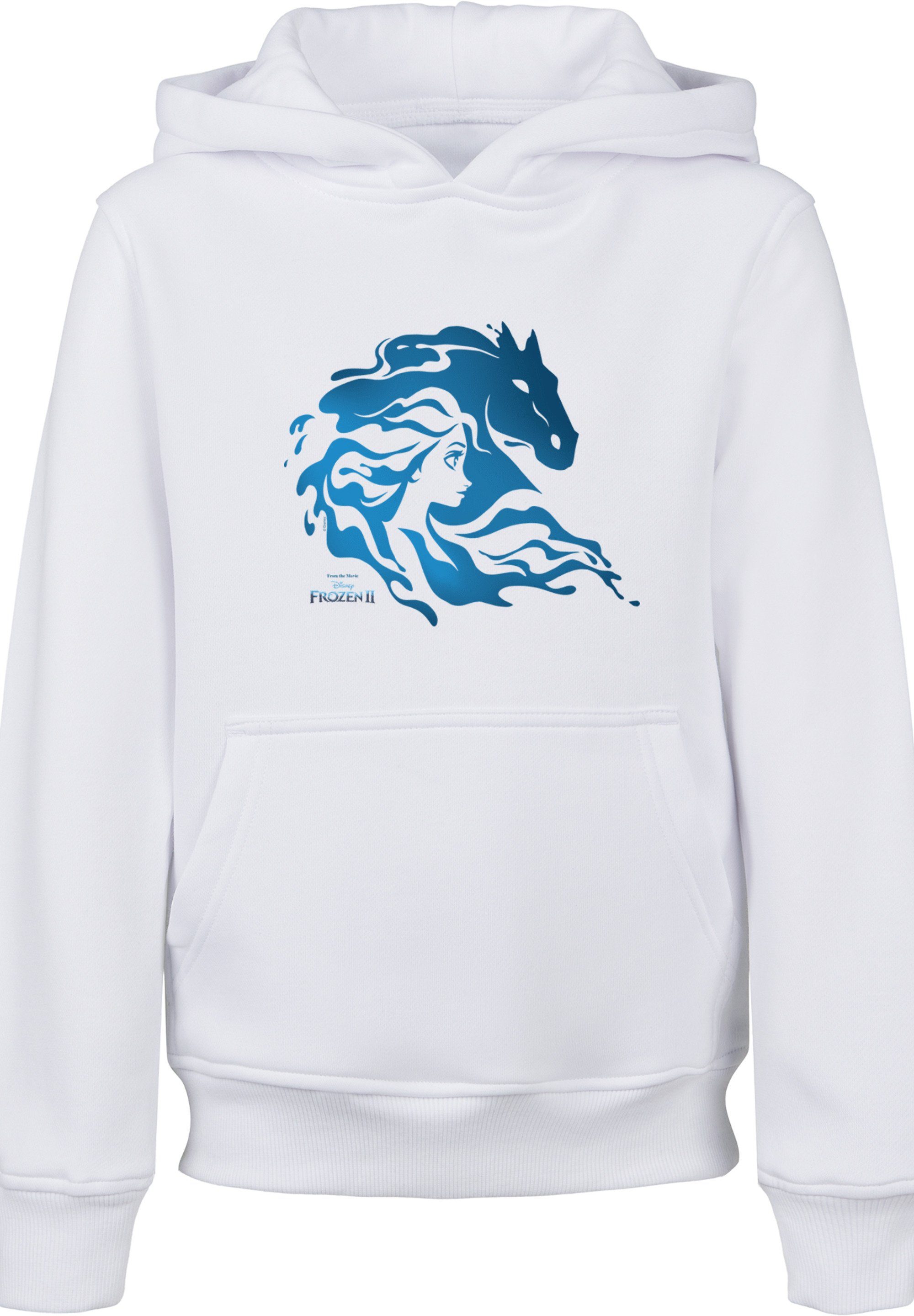 Unisex Kinder,Premium weiß Sweatshirt 2 Silhouette F4NT4STIC Merch,Jungen,Mädchen,Bedruckt Disney Wassergeist Pferd Nokk Frozen