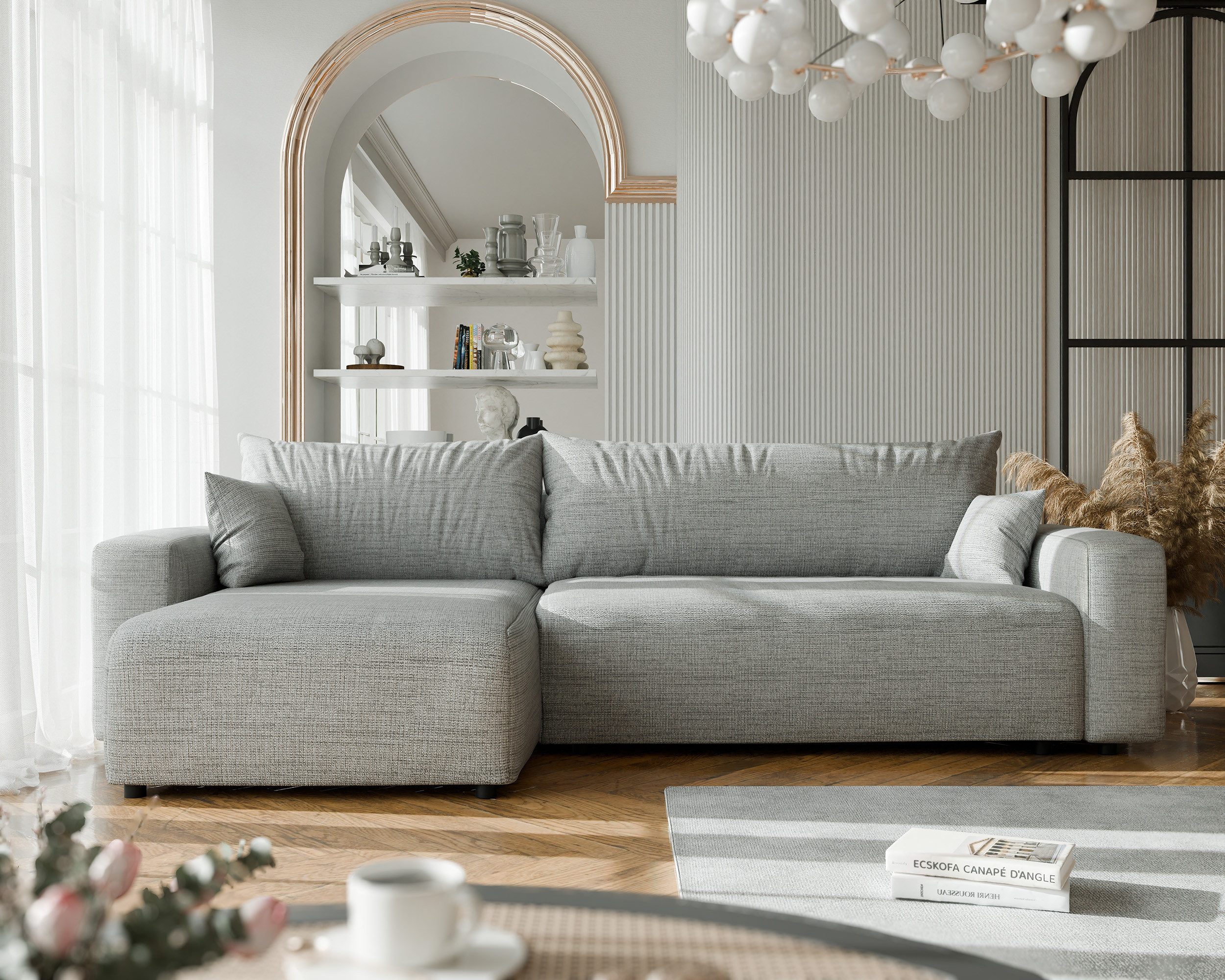 yourhouse24 Ecksofa PIANO XL (278 cm) – Mit Schlaffunktion, Bettkasten, Seite universal